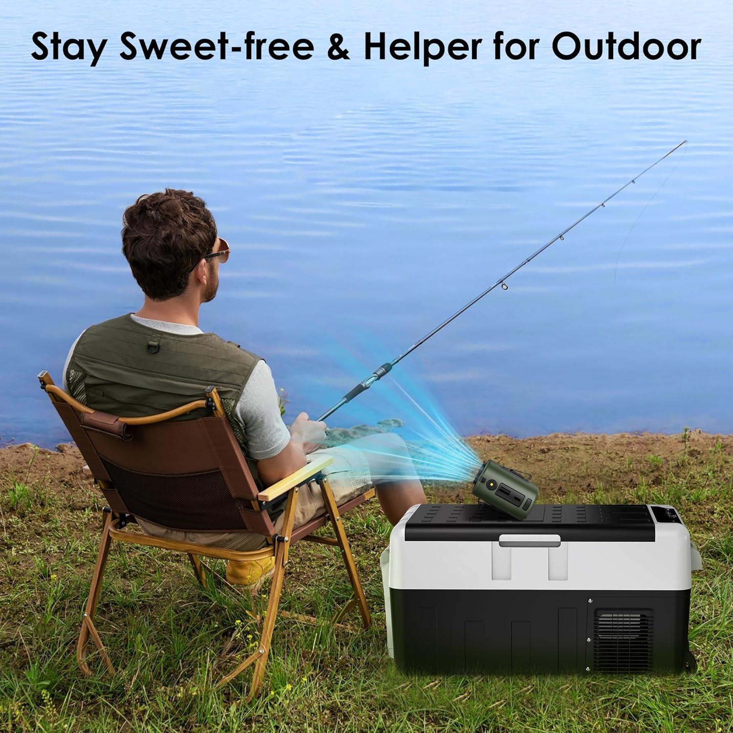 Ventilador de Cintura Portátil FunHack F60 Verde 5 Velocidades