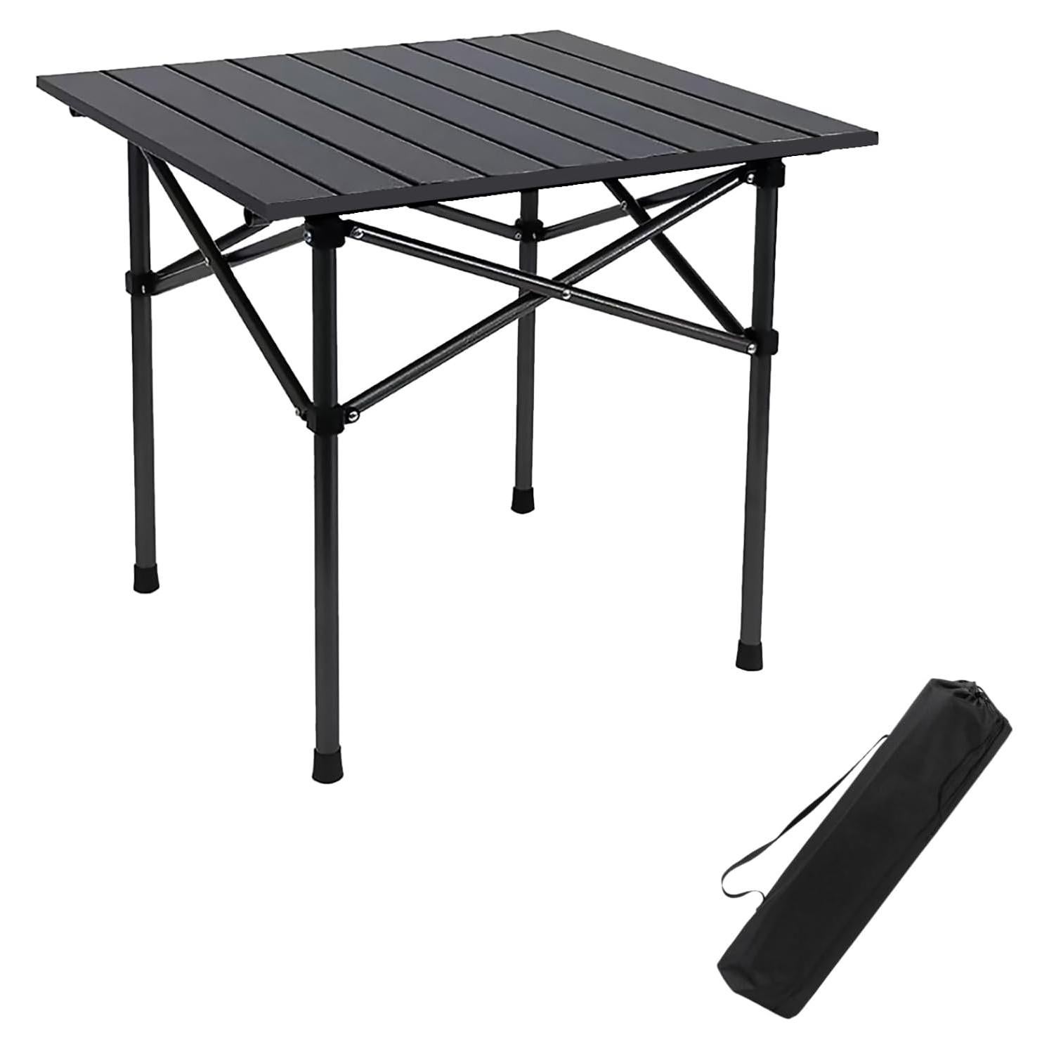 Mesa Plegable de Camping Xajsdlxs Negra 53.34x50.8x48.26 cm