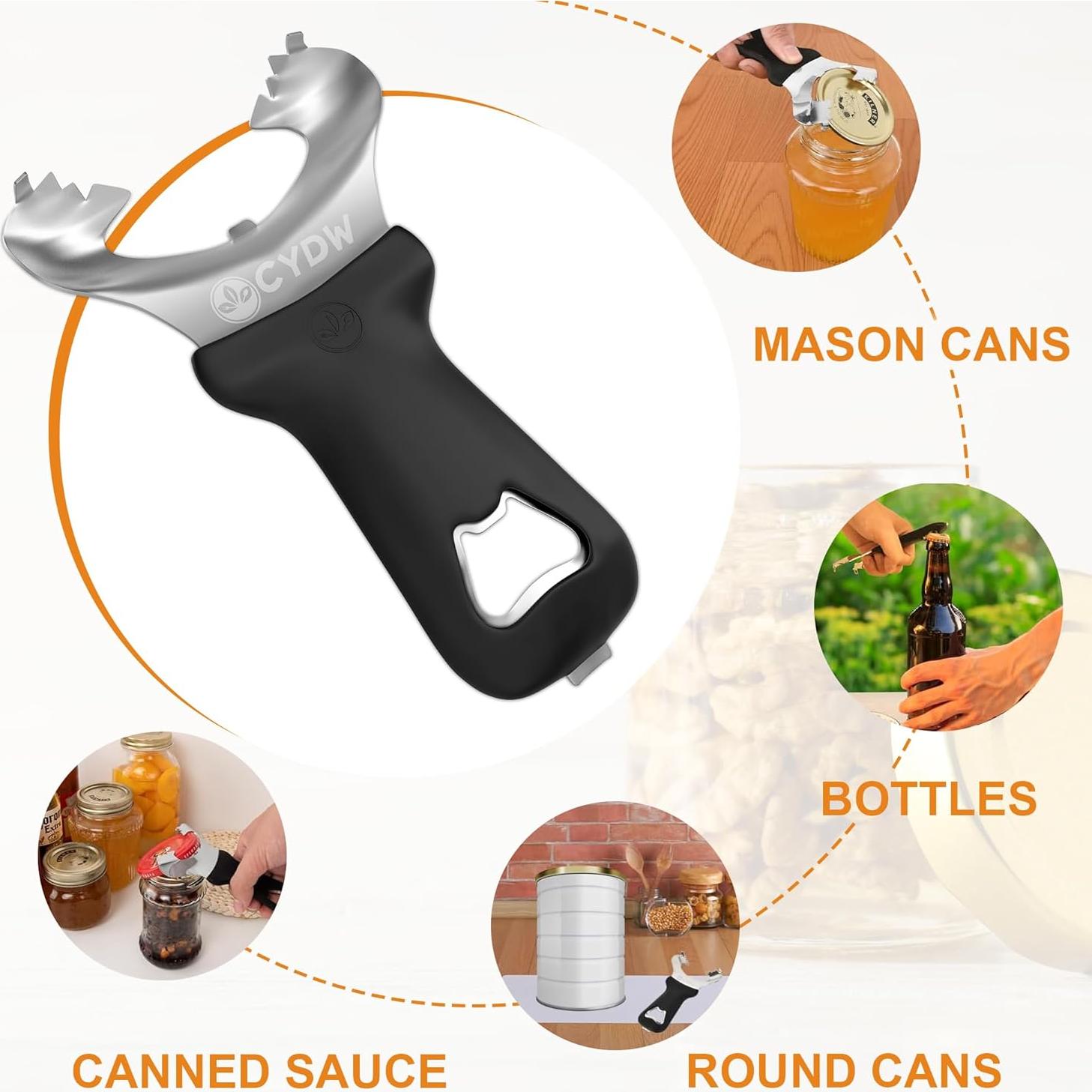 Abridor de Frascos Manual CYDW de Acero Inoxidable Negro