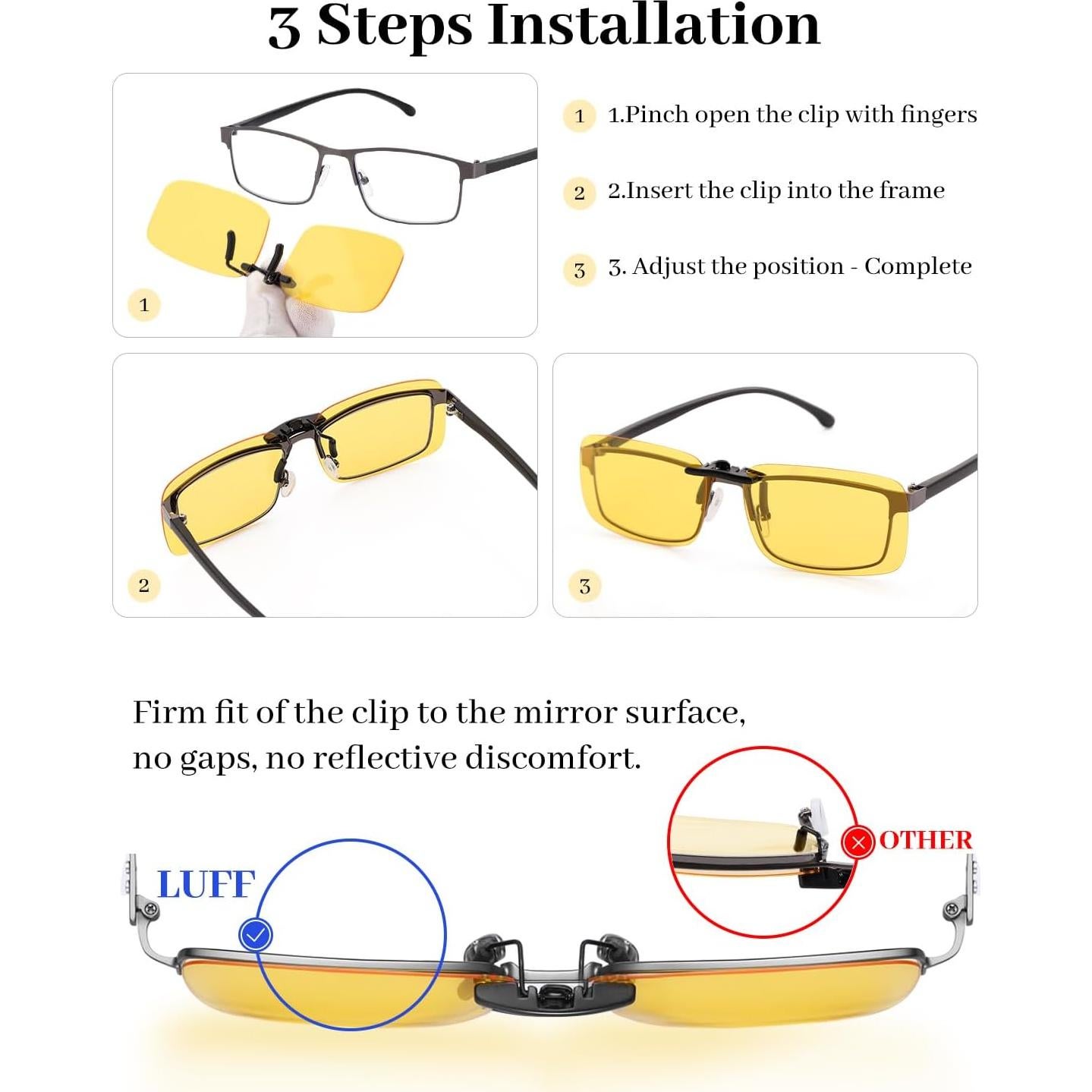 LUFF Gafas de Sol Polarizadas y Visión Nocturna Clip