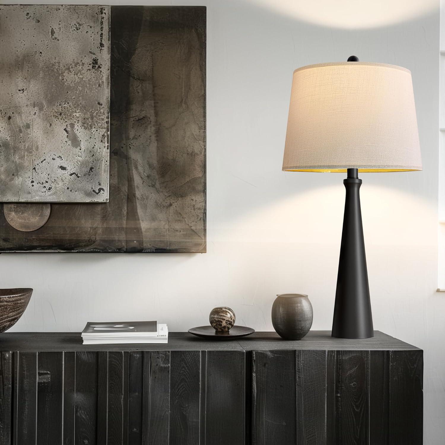 Lámpara de Mesa Oneach 65 cm Negra con Control Táctil Dimmable