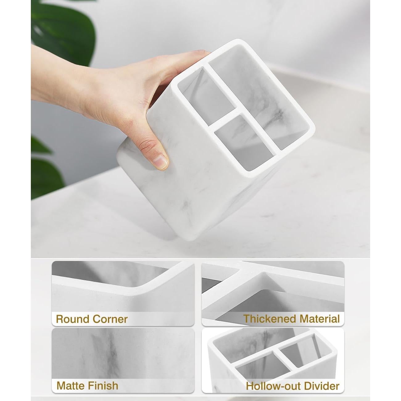 Soporte para Cepillos de Dientes Luxspire 3 Compartimentos Resina