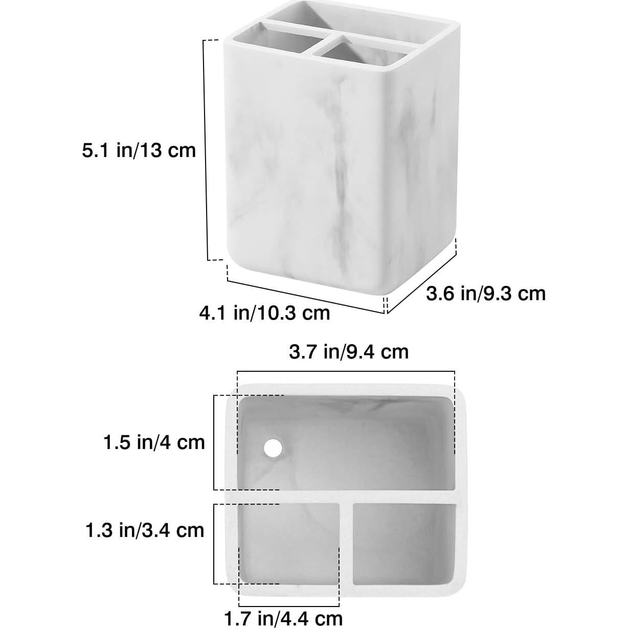 Soporte para Cepillos de Dientes Luxspire 3 Compartimentos Resina