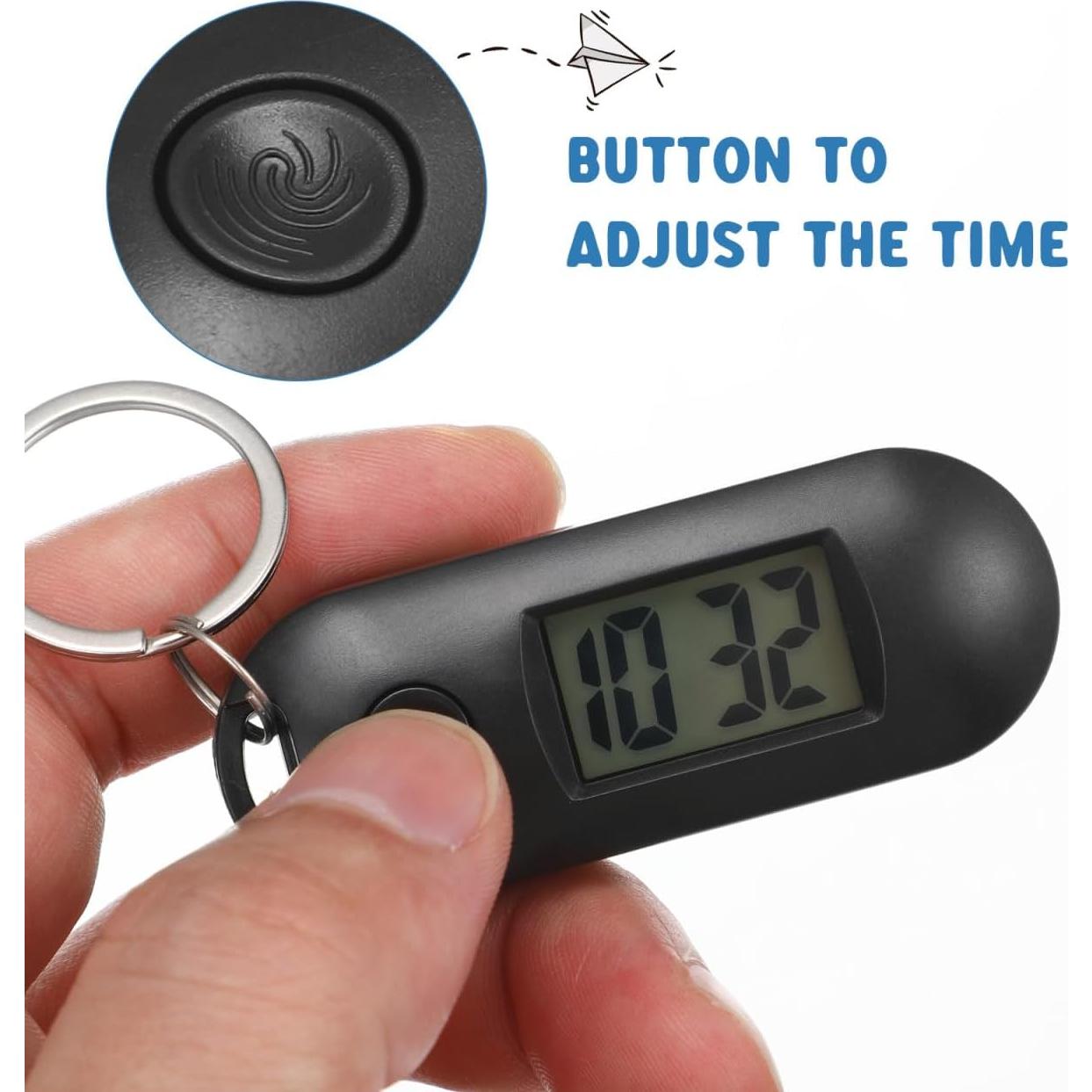 Reloj Digital de Llavero Hemobllo LED Compacto Negro