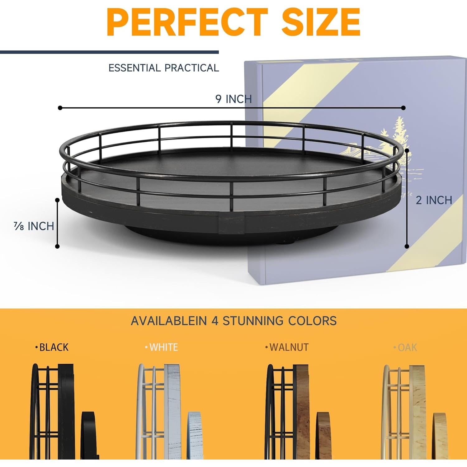Bandeja Giratoria de Baño AMH de Madera de Roble 22.86 cm