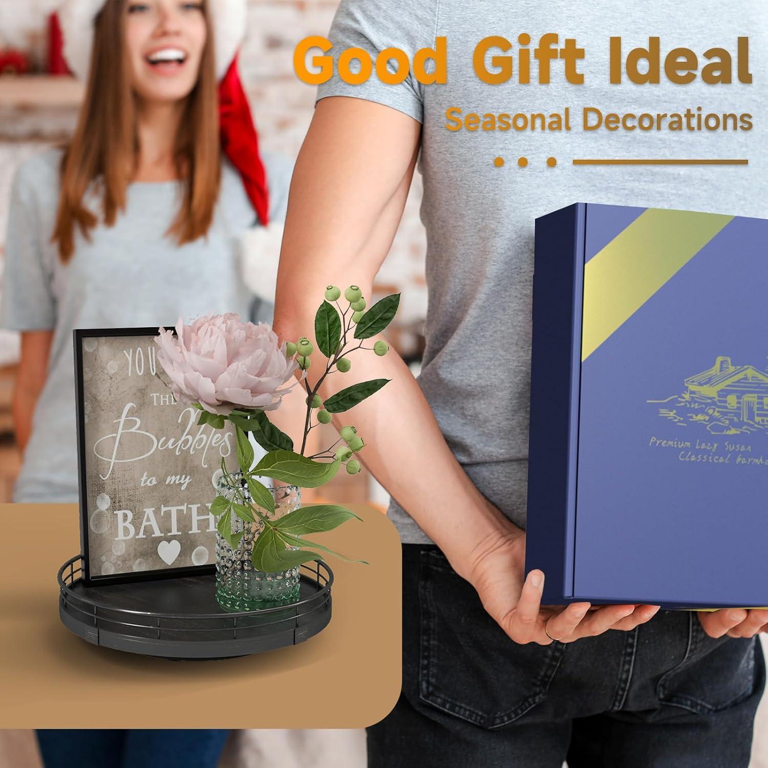 Bandeja Giratoria de Baño AMH de Madera de Roble 22.86 cm