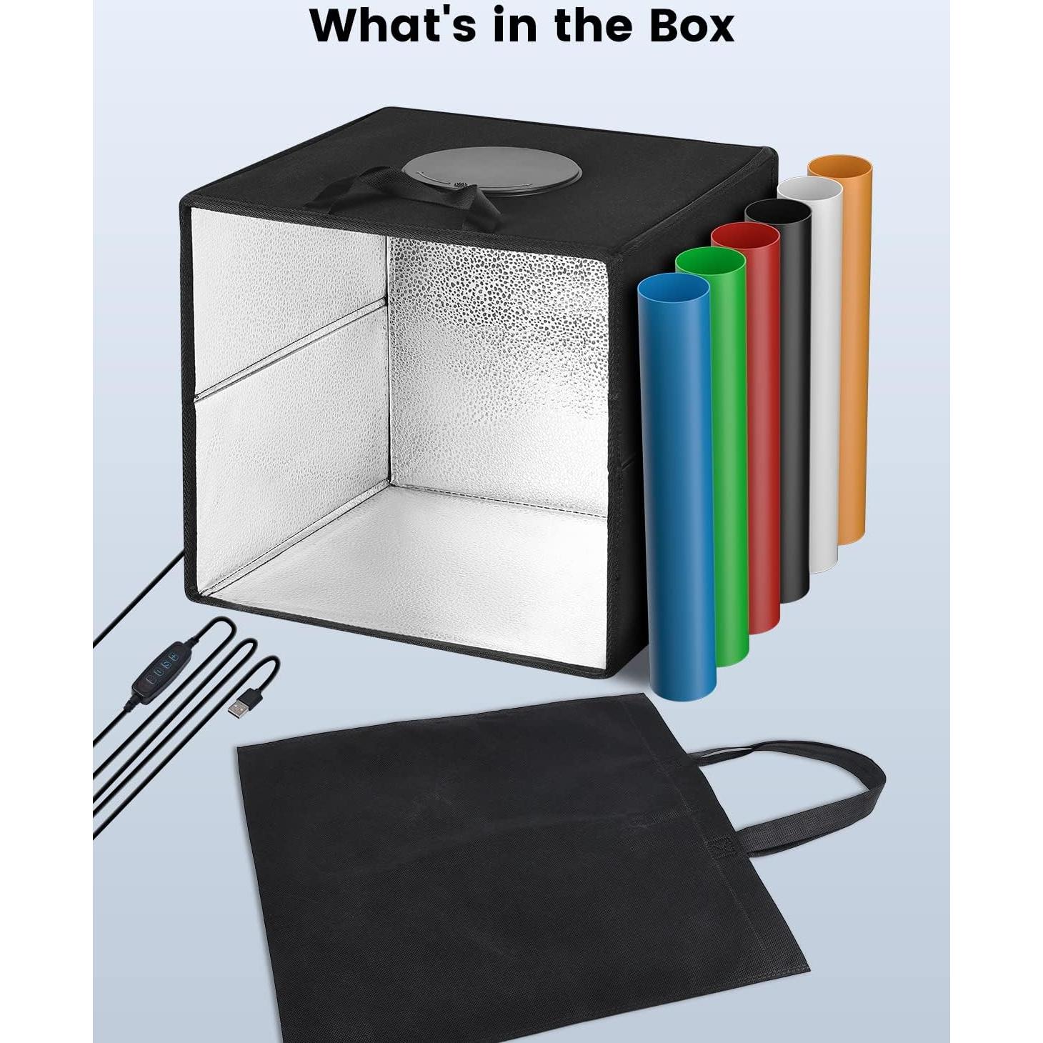 Caja de Luz de Estudio Fotográfico Fasonic 30x30cm con 120 LED