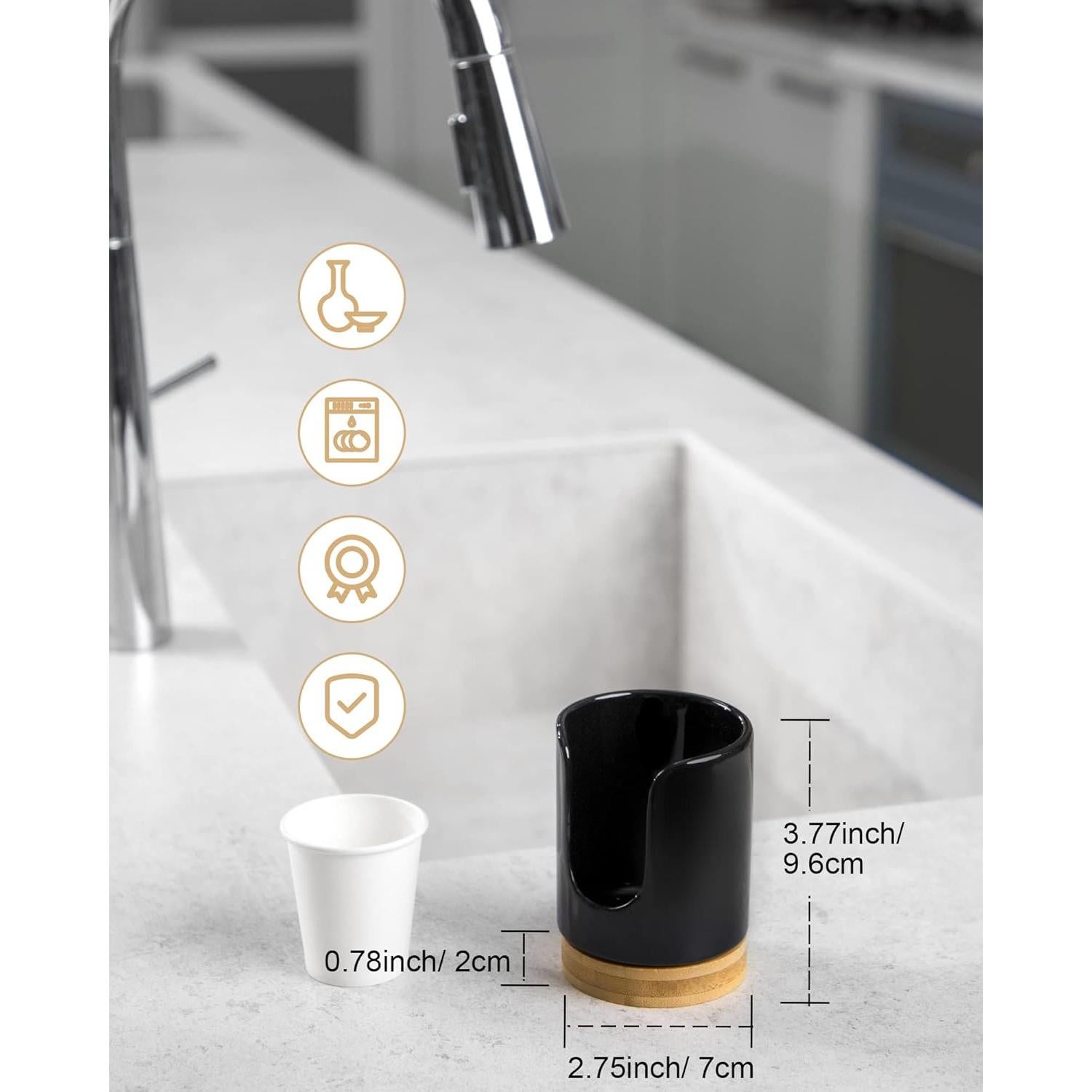 Dispensador de Tazas de Cerámica Viosuniu 3oz Negro