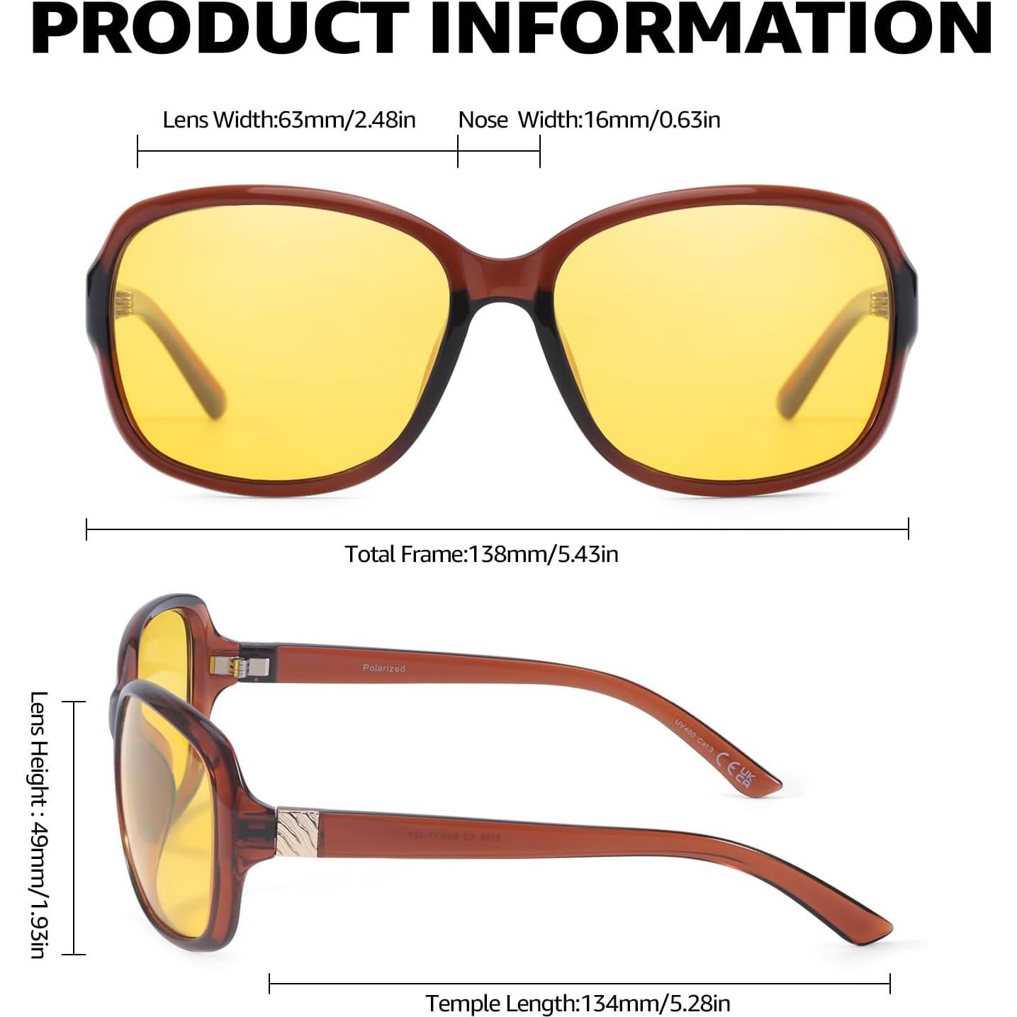Gafas de Visión Nocturna LVIOE Amarillas Polarizadas