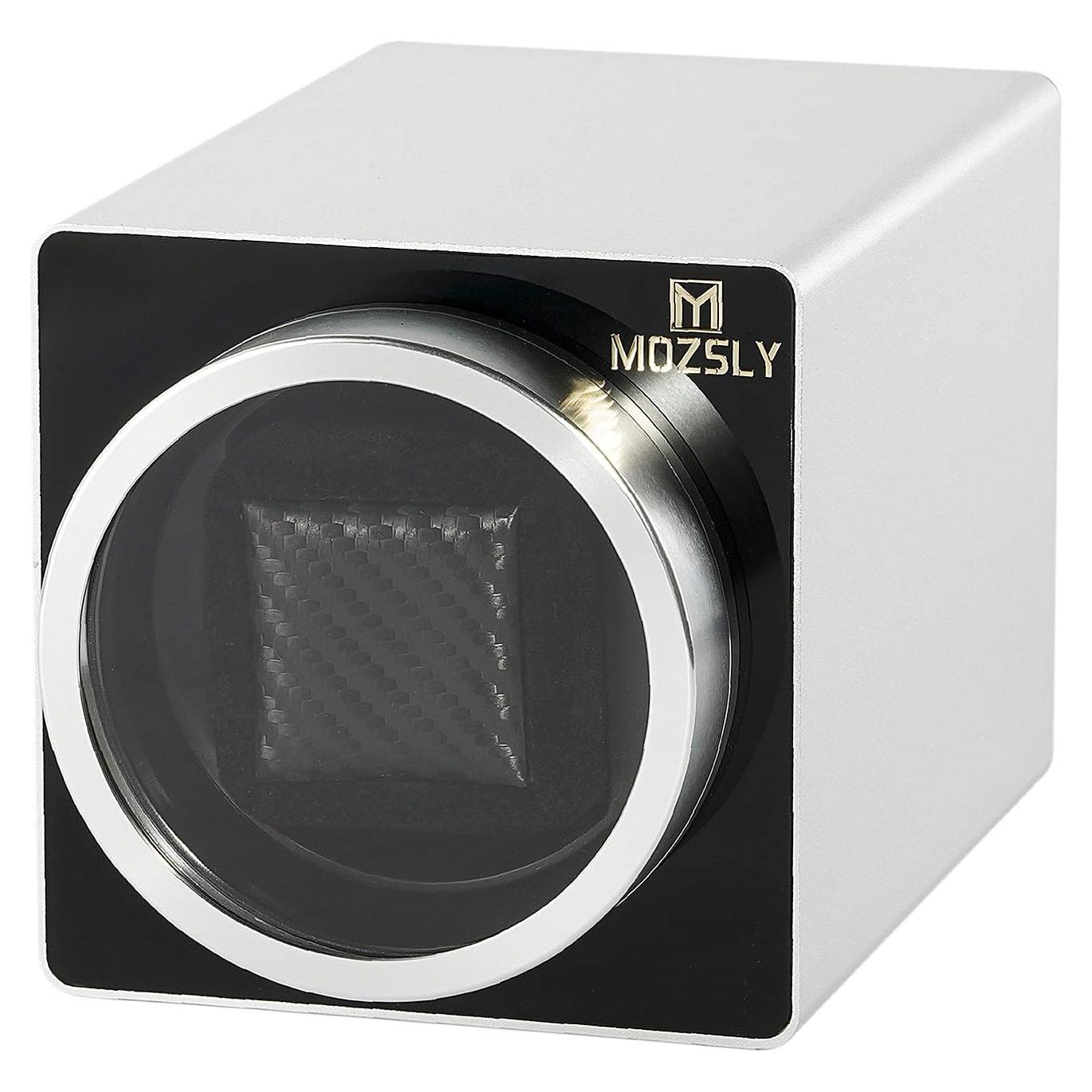 MOZSLY Reloj Winder Individual para Relojes Automáticos Plata