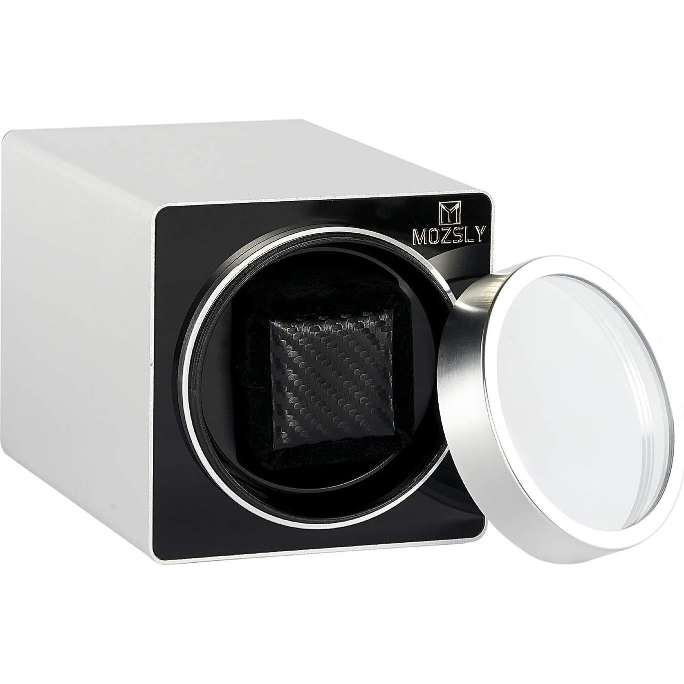 MOZSLY Reloj Winder Individual para Relojes Automáticos Plata
