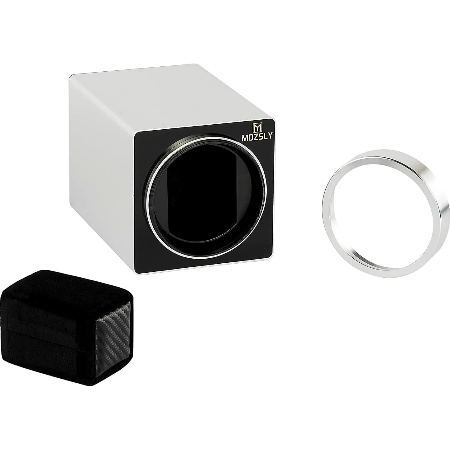 MOZSLY Reloj Winder Individual para Relojes Automáticos Plata