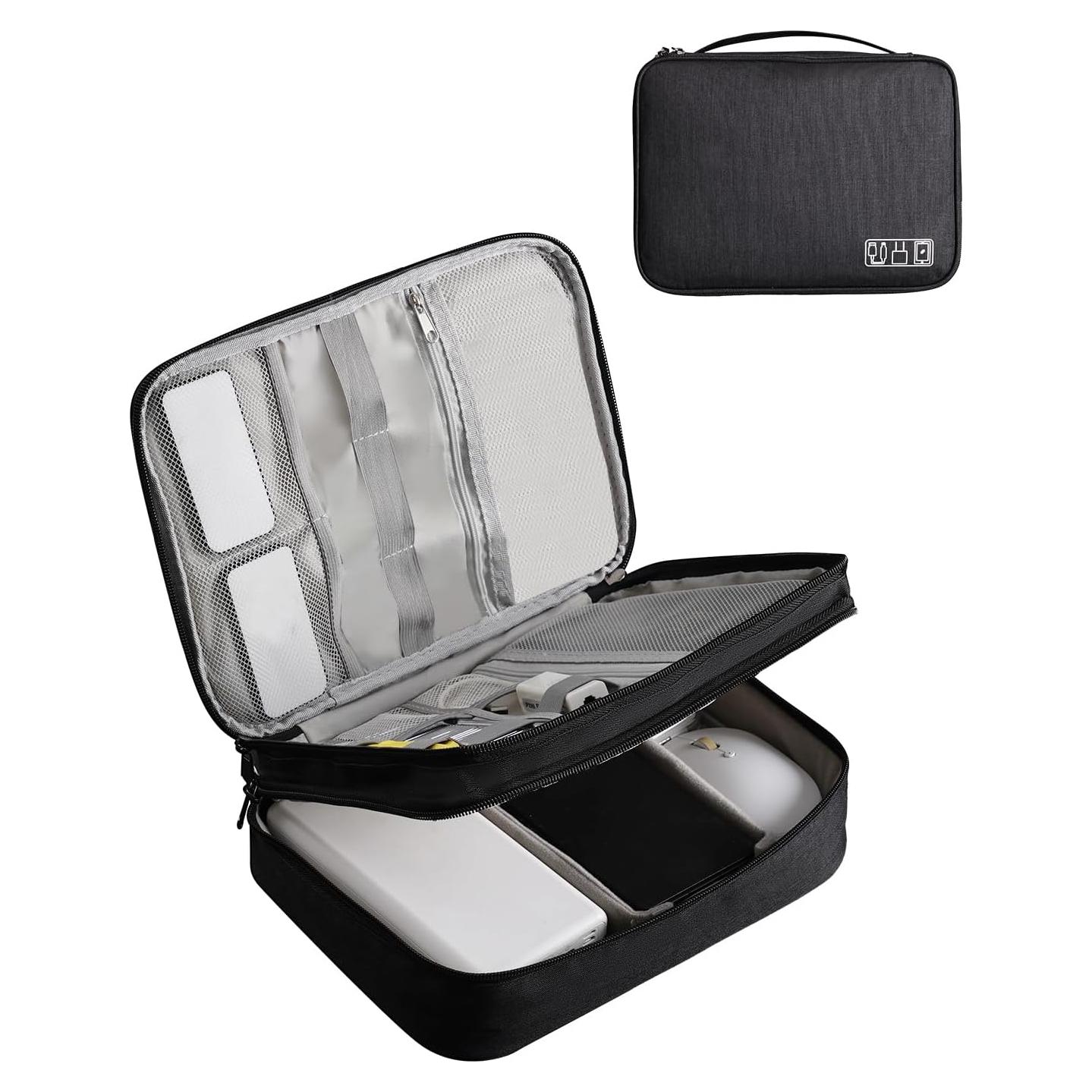 Organizador de Cables de Viaje OrgaWise 3 Capas Negro 28x21x9cm