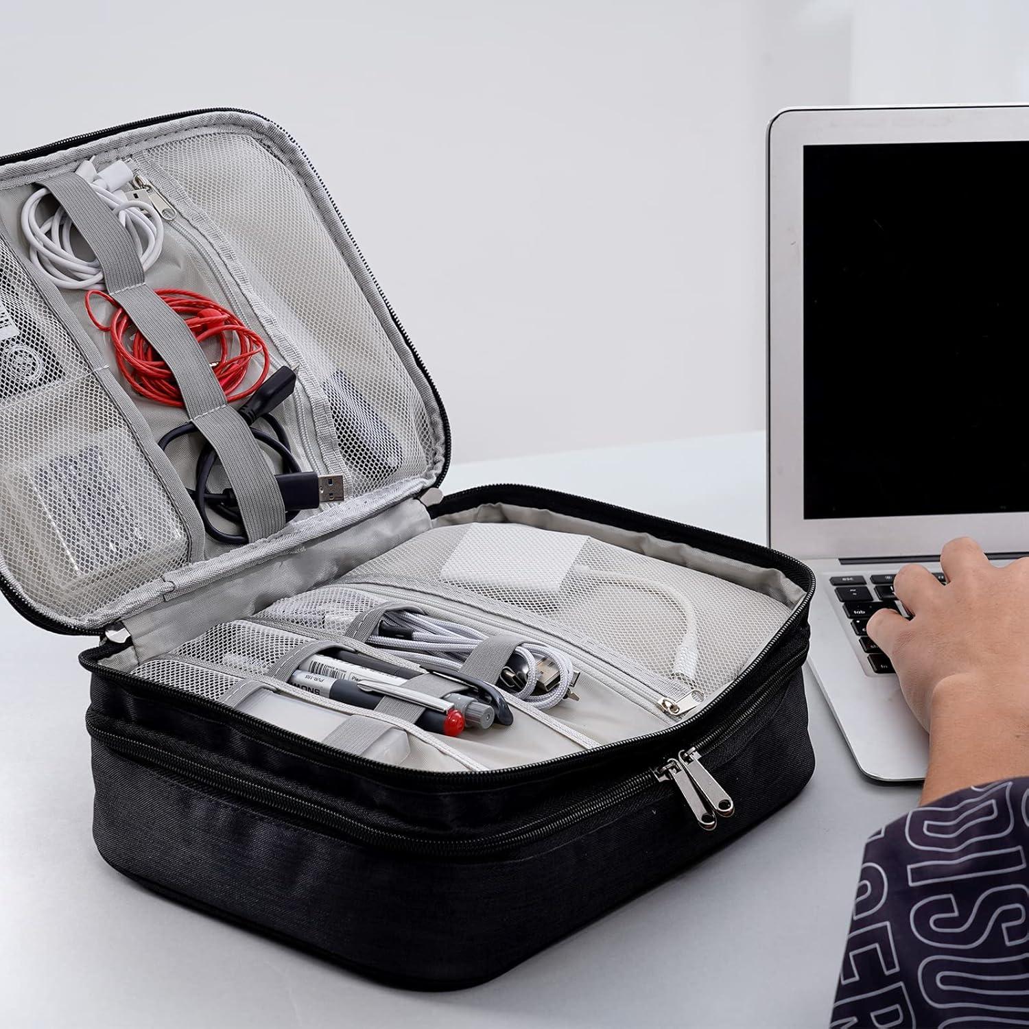 Organizador de Cables de Viaje OrgaWise 3 Capas Negro 28x21x9cm