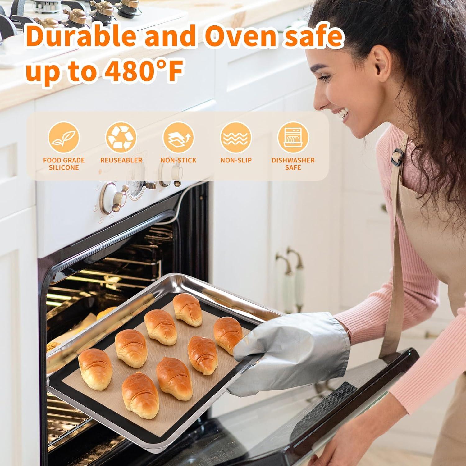 Paquete de 2 Tapetes de Silicona Reutilizables Luckyiren 42x29.5cm