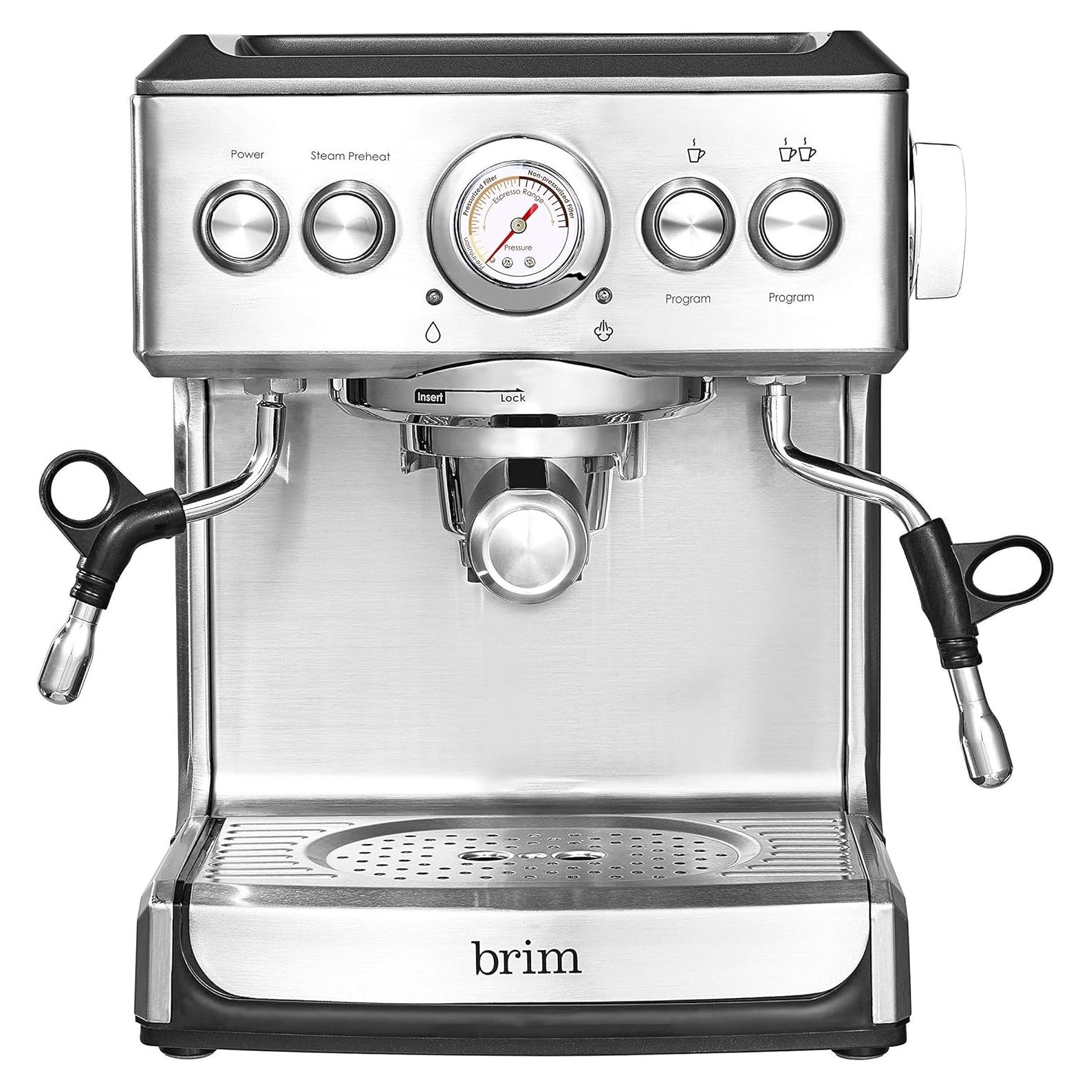 Máquina de Espresso Brim 19 Bar Acero Inoxidable 7.90 kg