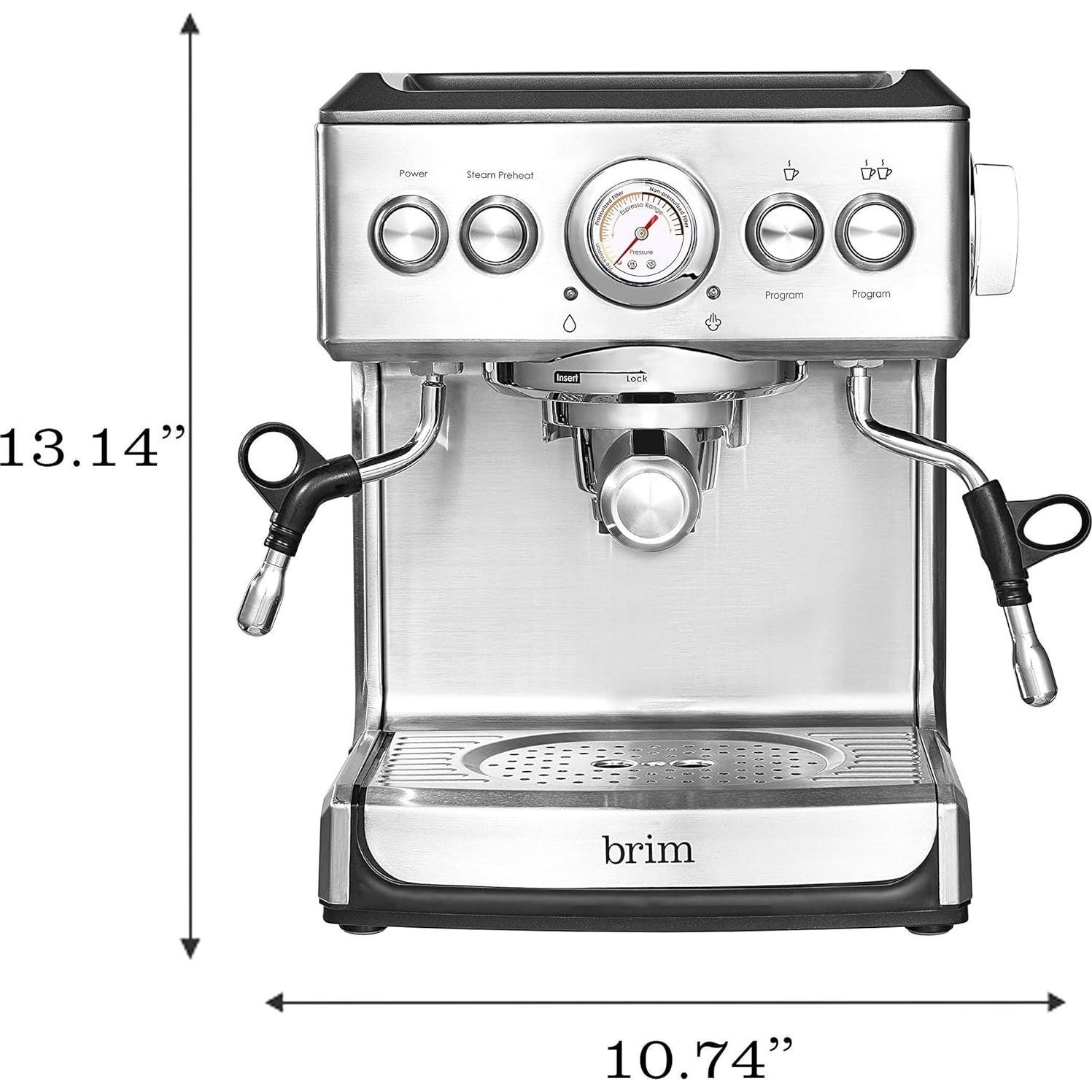 Máquina de Espresso Brim 19 Bar Acero Inoxidable 7.90 kg