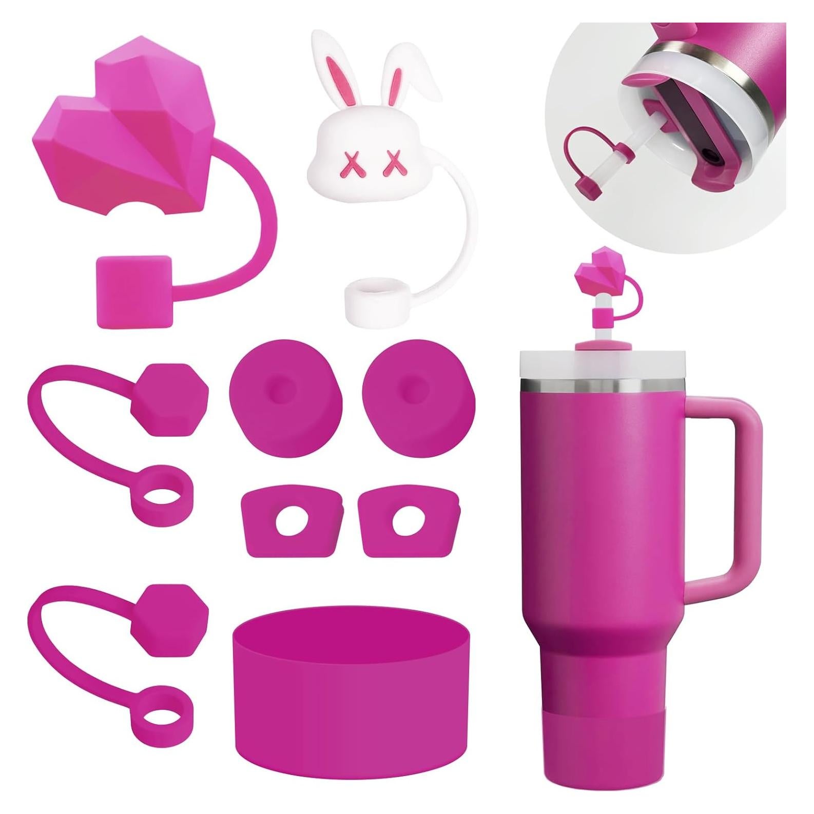 Juego de Accesorios Stanley Cup 6 Piezas Silicona Fucsia