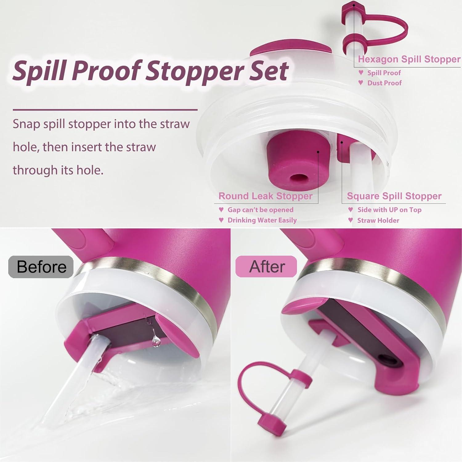 Juego de Accesorios Stanley Cup 6 Piezas Silicona Fucsia