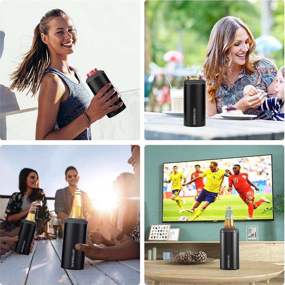 Enfriador de Latas 3 en 1 MYTHQUATE Acero Inoxidable Negro