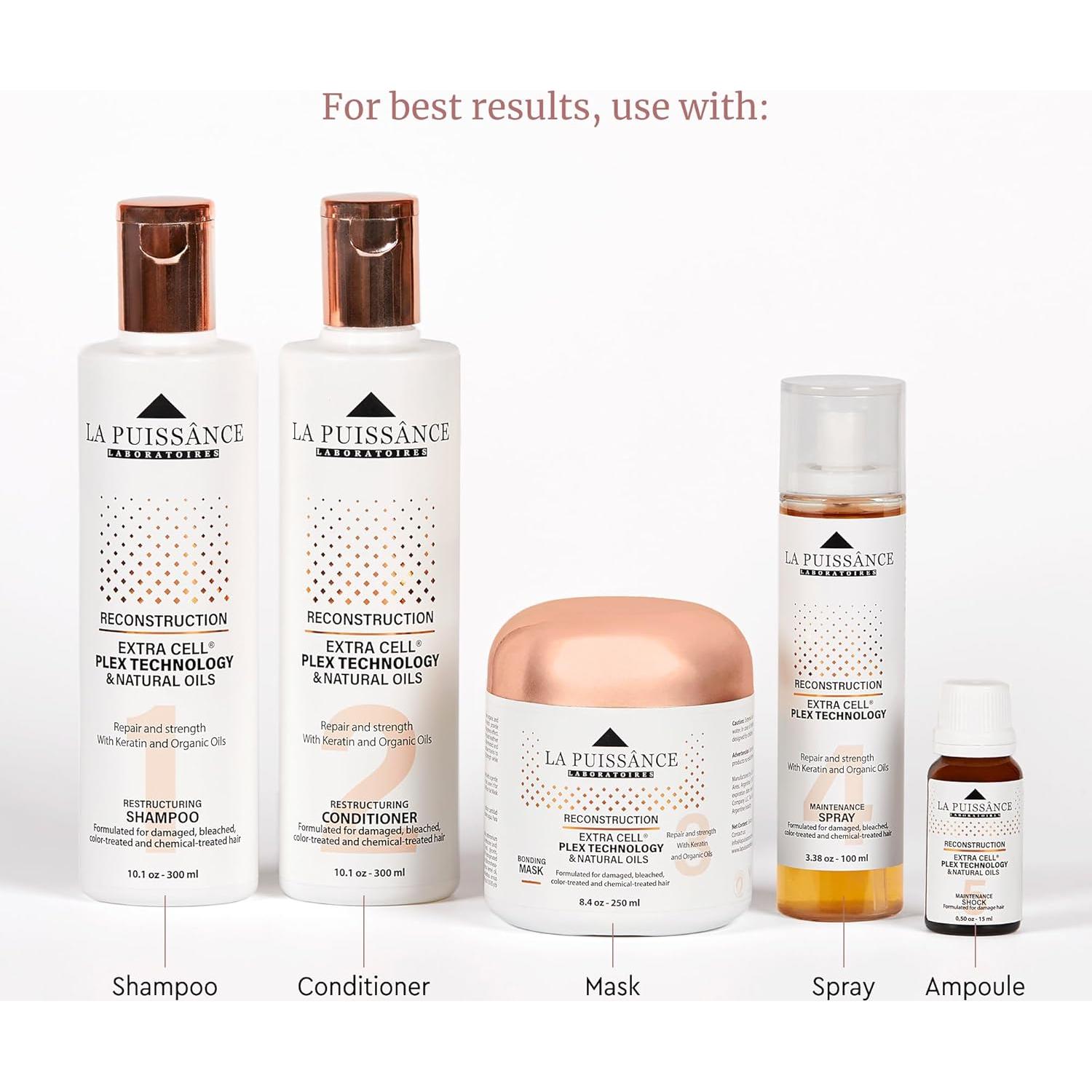 Ampolla de Cabello LA PUISSANCE Extra Cell Plex 5 - Tratamiento Hidratante y Reparador para Cabello Dañado