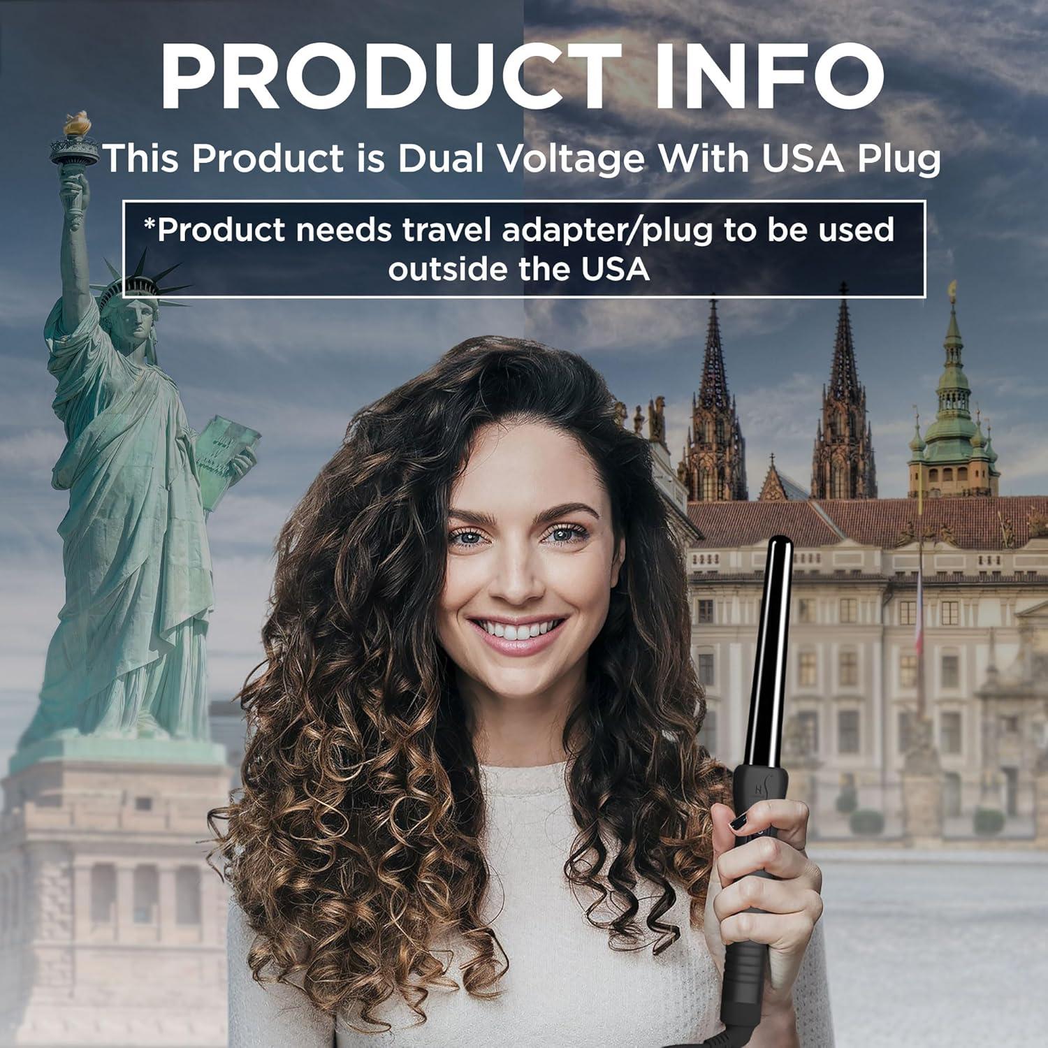 Rizador de Cabello Cerámico Herstyler Grande 1" Doble Voltaje