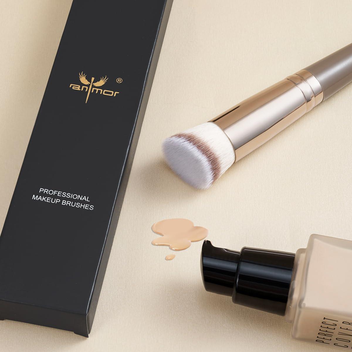 Brocha Kabuki Angulada Anmor #0112-27 para Maquillaje Facial