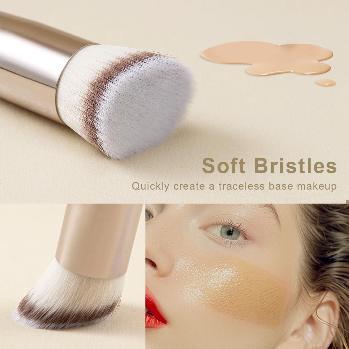 Brocha Kabuki Angulada Anmor #0112-27 para Maquillaje Facial