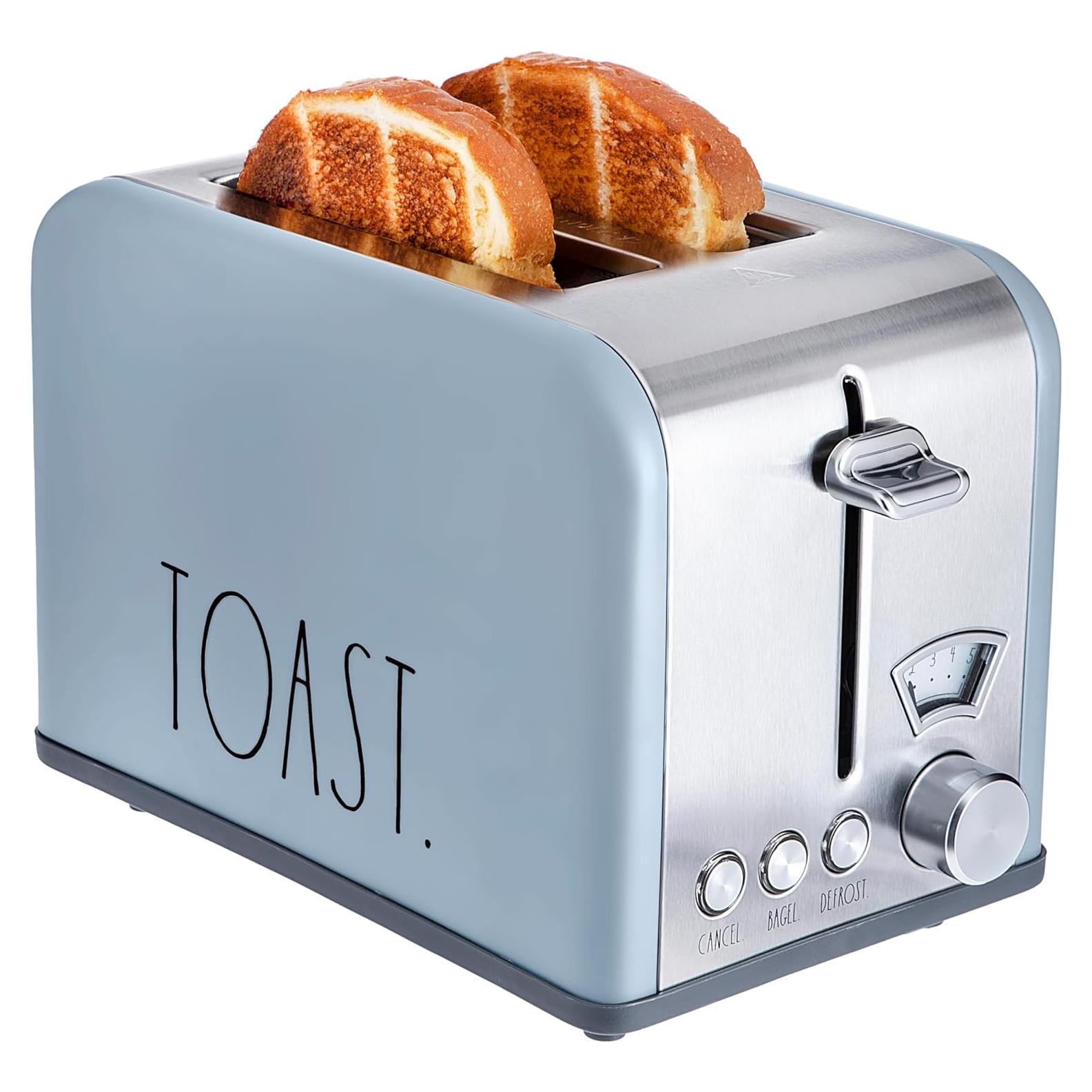 Tostadora Cuadrada Rae Dunn Acero Inoxidable 2 Rebanadas 825W