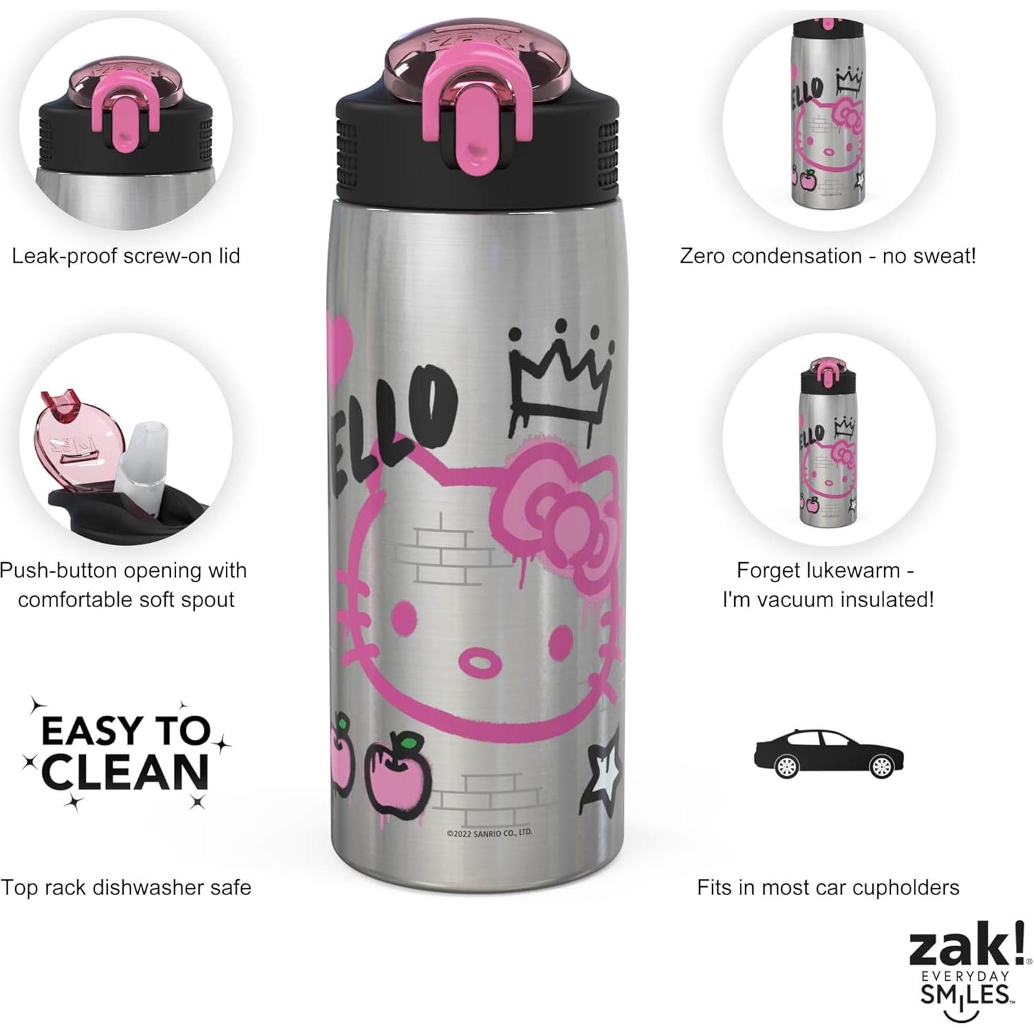 Botella de Agua Zak Designs Hello Kitty 570 ml Acero Inoxidable