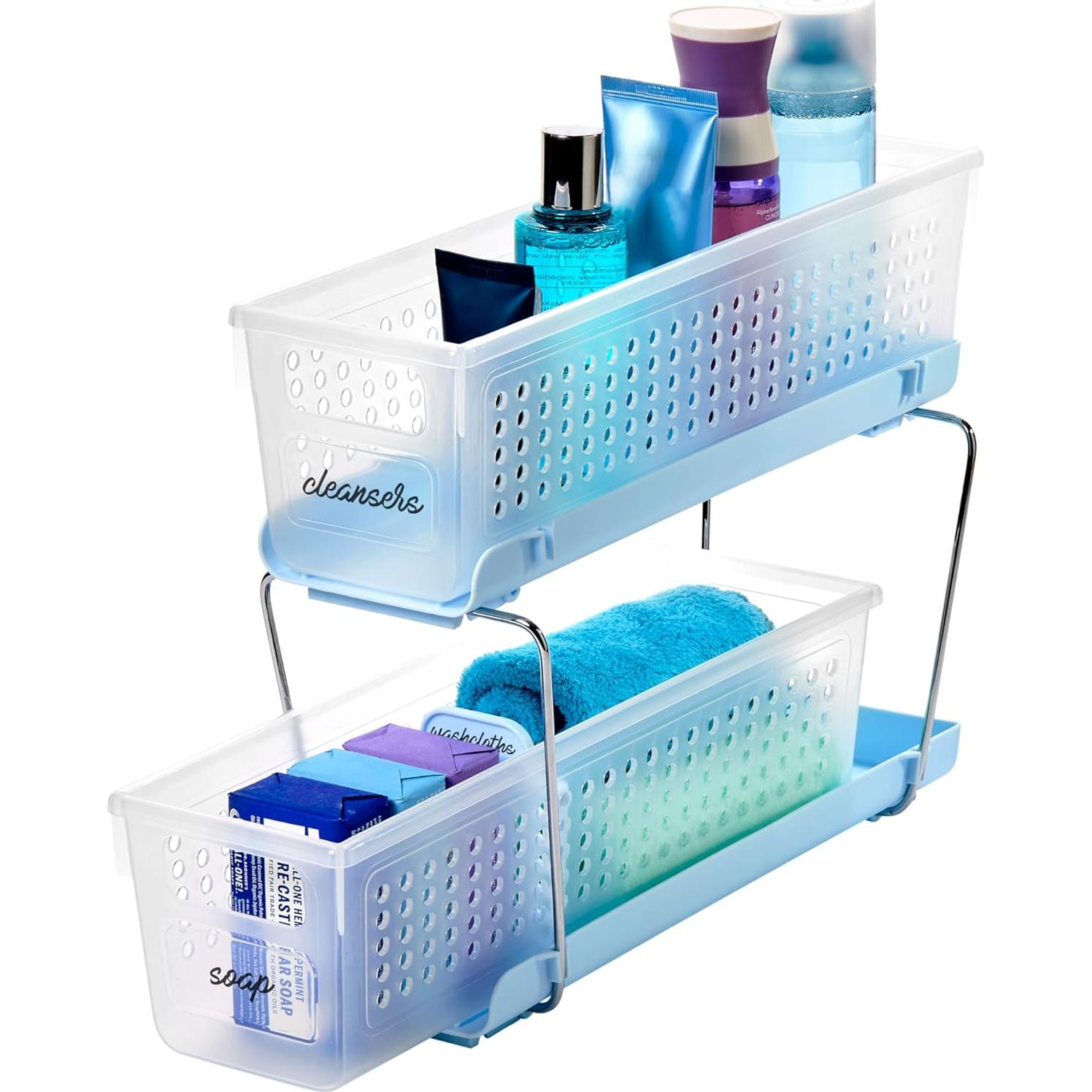 Organizador Mini Madesmart 2 Niveles Plástico Azul