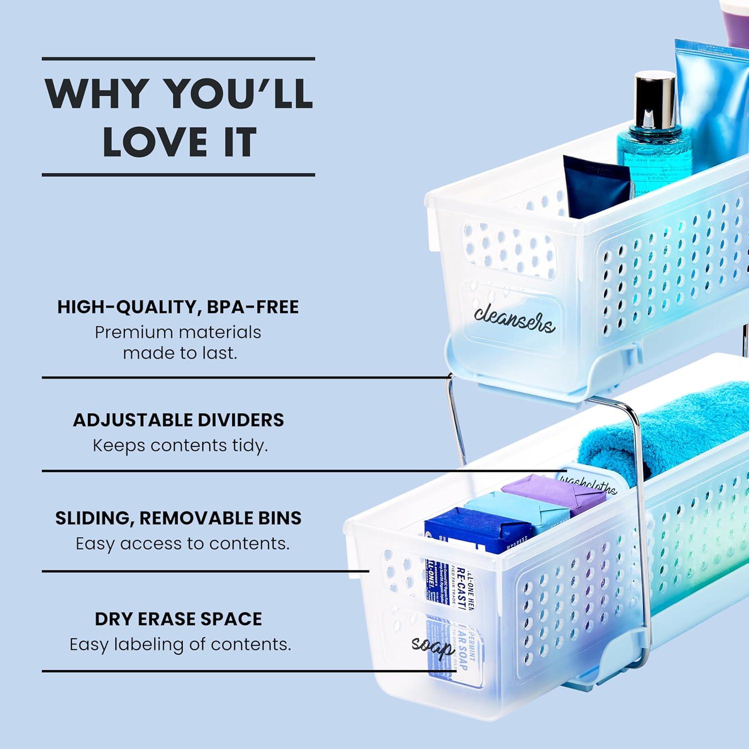 Organizador Mini Madesmart 2 Niveles Plástico Azul