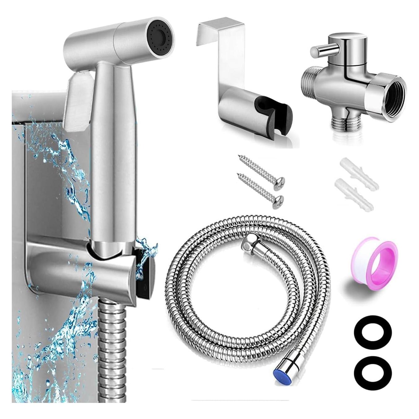 Rociador de Bidet de Mano Aukomer BD Acero Inoxidable Ajustable