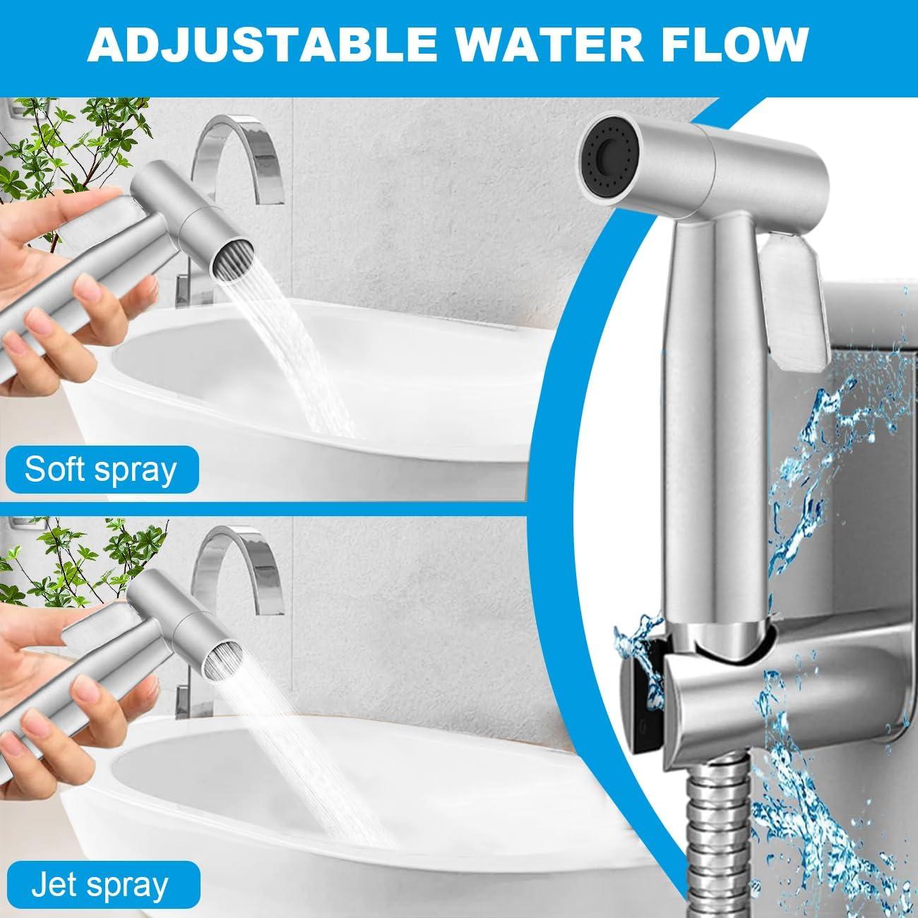Rociador de Bidet de Mano Aukomer BD Acero Inoxidable Ajustable