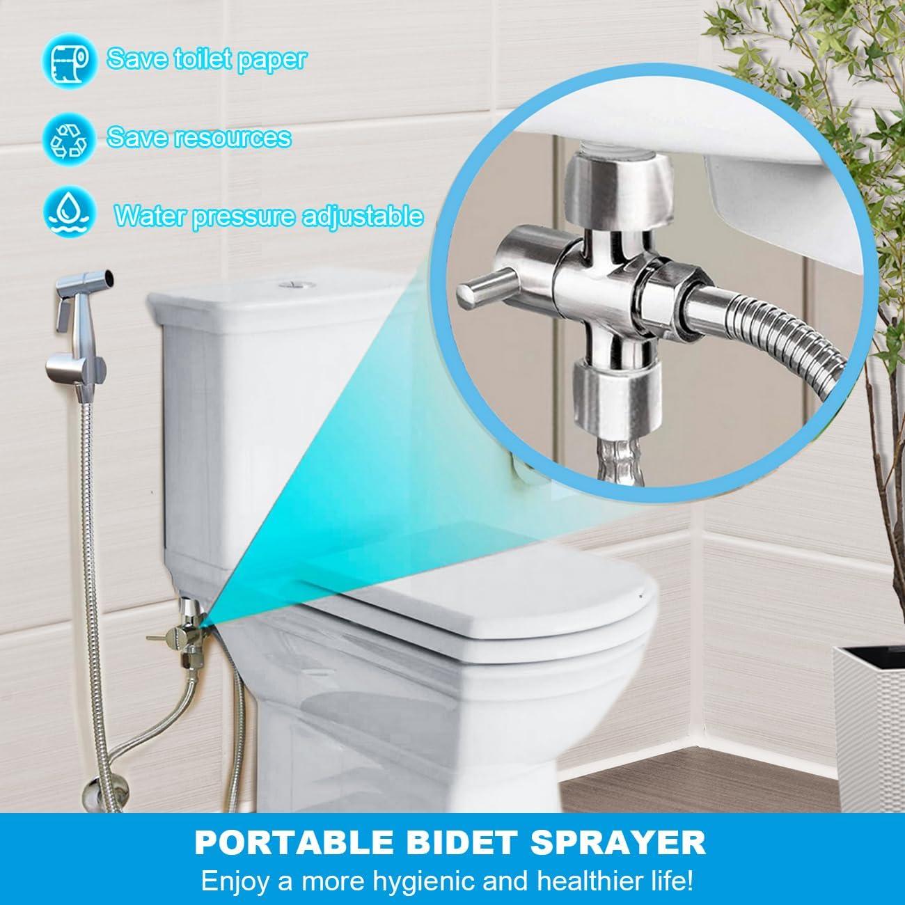 Rociador de Bidet de Mano Aukomer BD Acero Inoxidable Ajustable