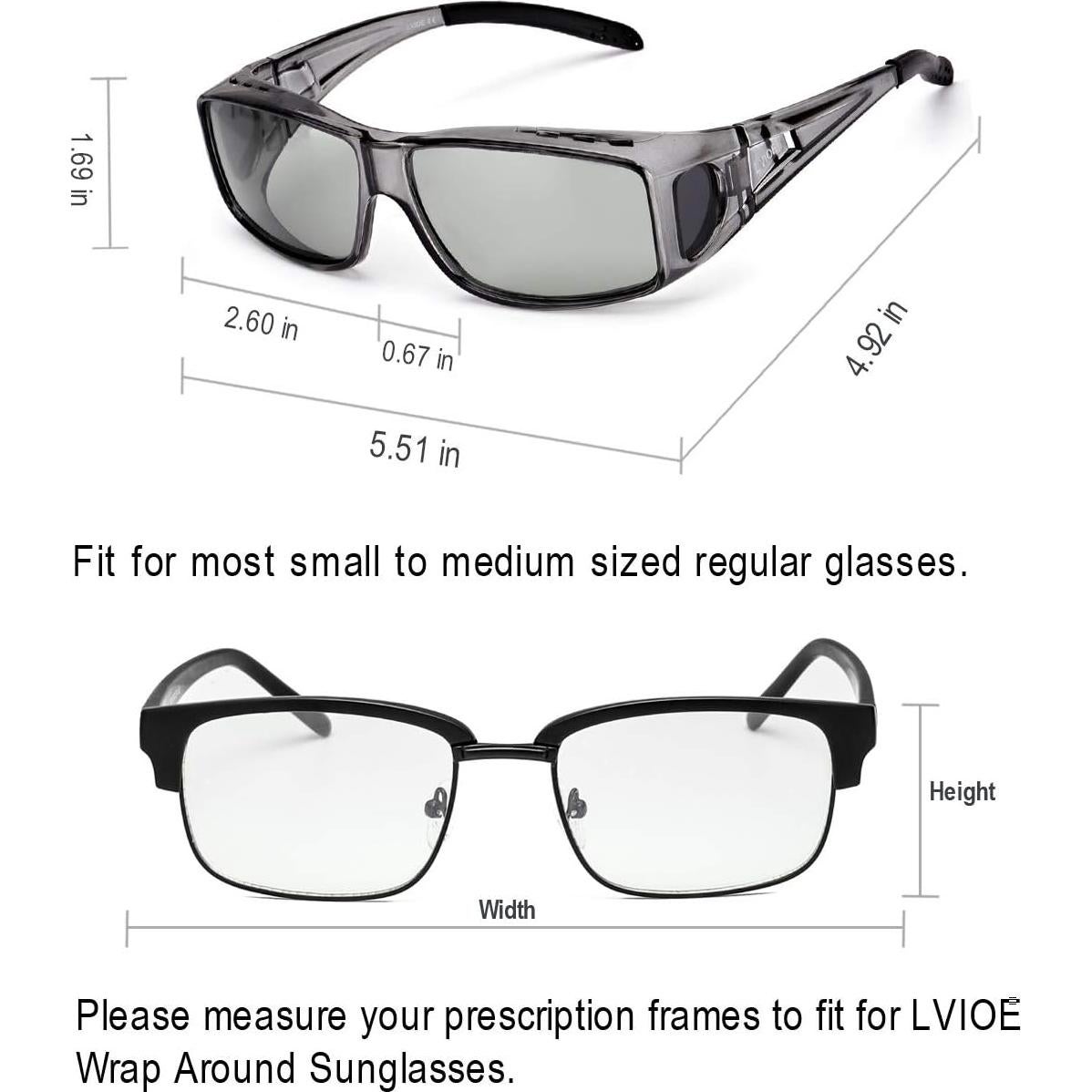 Gafas de sol fotocromáticas LVIOE UV400 para Rx gris