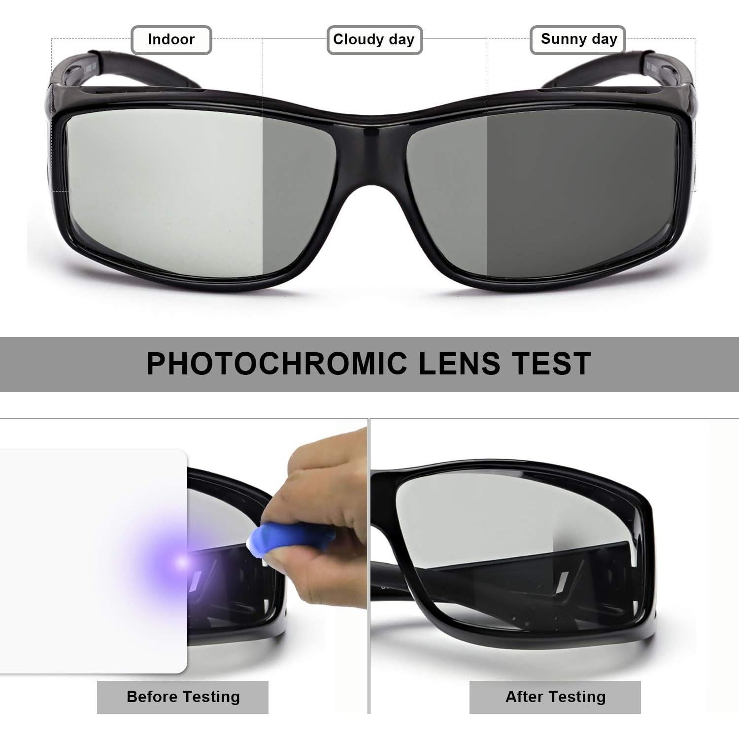 Gafas de sol fotocromáticas LVIOE UV400 para Rx gris