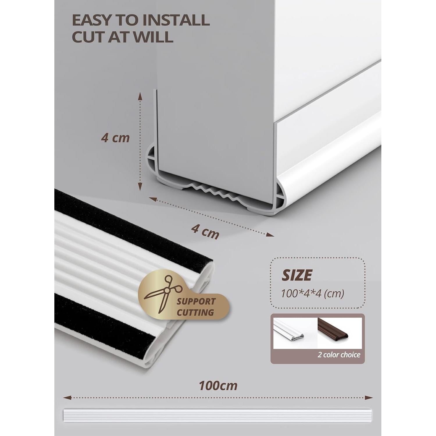 Tapón de Corrientes de Aire para Puerta 100 cm Blanco