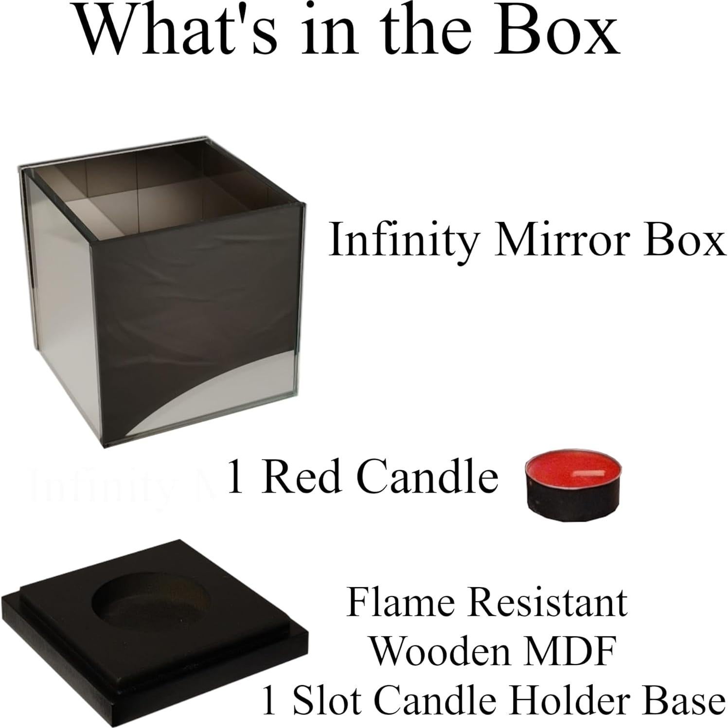 Soporte de Vela Tealight AlyMack con Espejo Infinito 1 Ranura