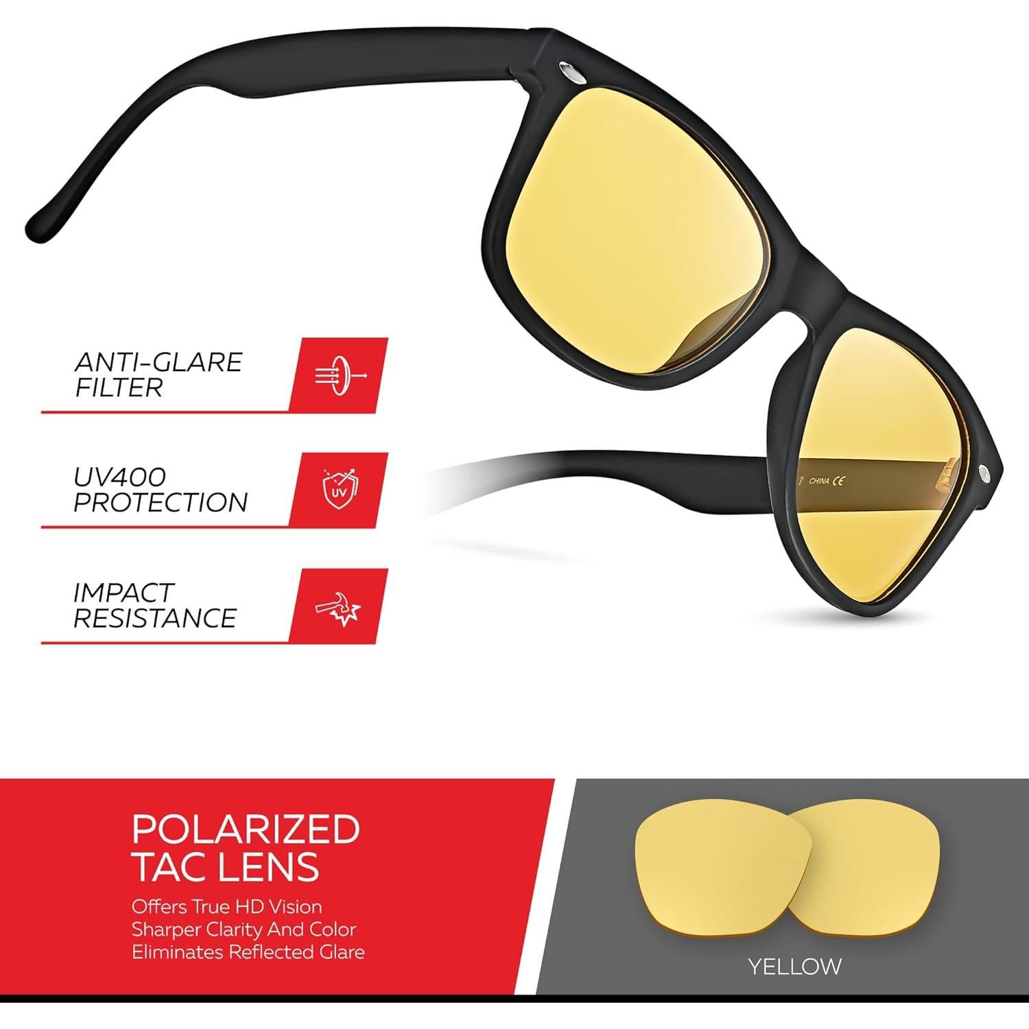 Gafas de sol polarizadas Retro Rewind para conducción nocturna