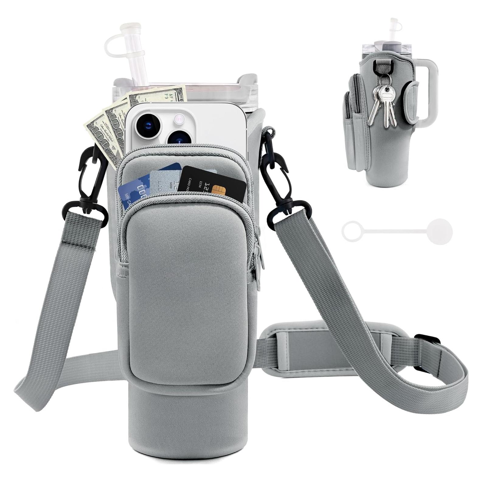 Bolsa Portabotellas JEBEALUO para Stanley Cup 30 oz con Bolsillo