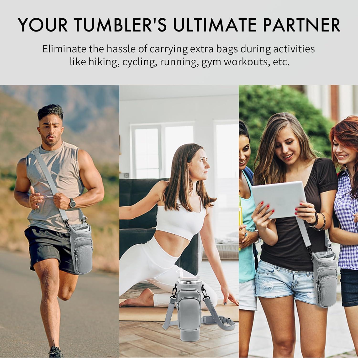 Bolsa Portabotellas JEBEALUO para Stanley Cup 30 oz con Bolsillo