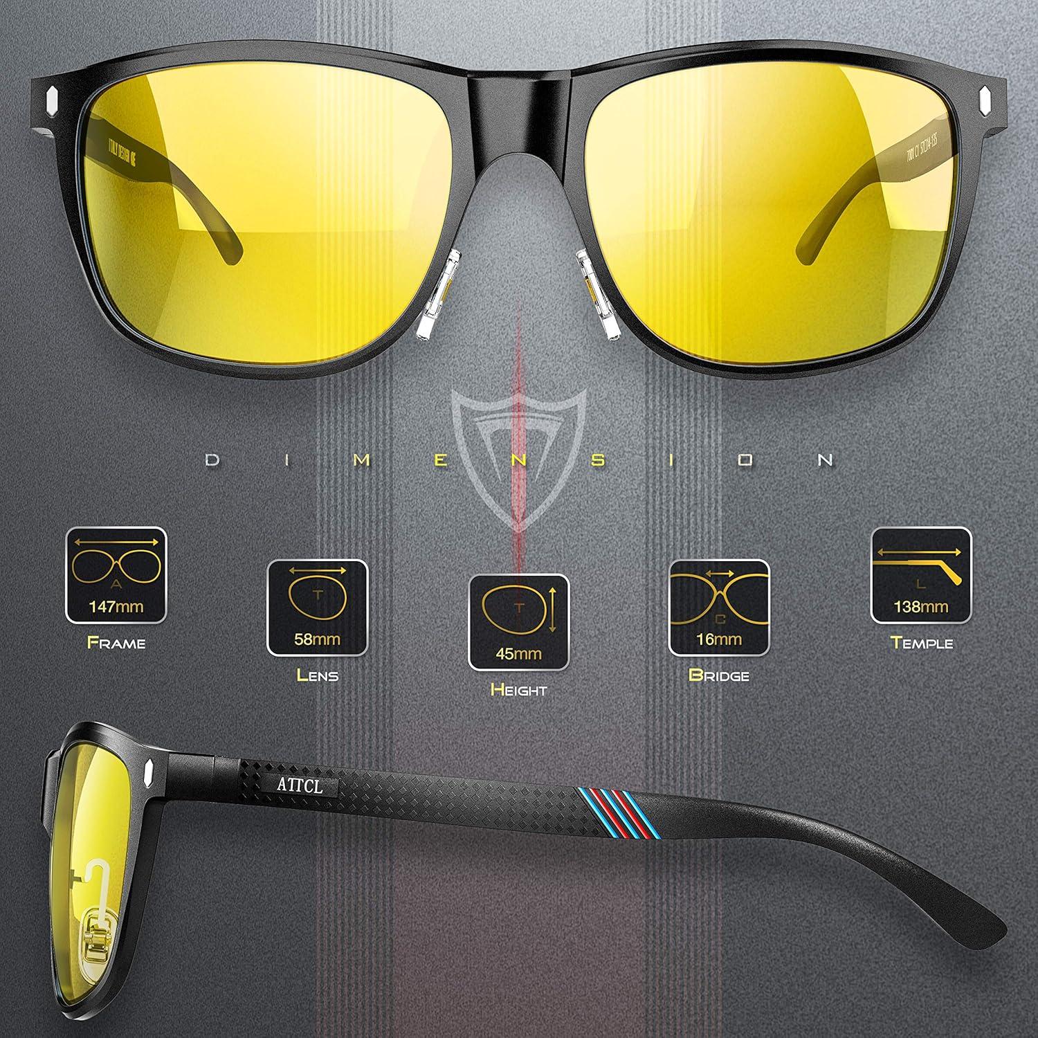 Gafas de sol polarizadas ATTCL para hombres - Marco metal ligero