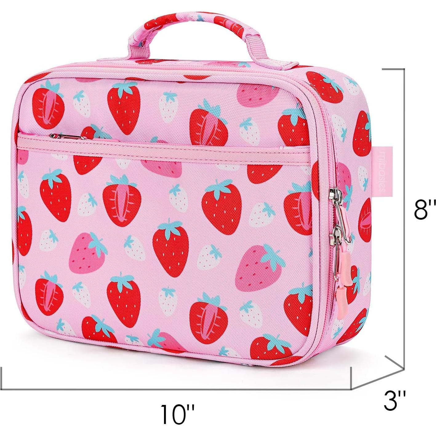 Caja de Almuerzo Aislada Mibasis para Niñas - Fresa Rosa 2.5L