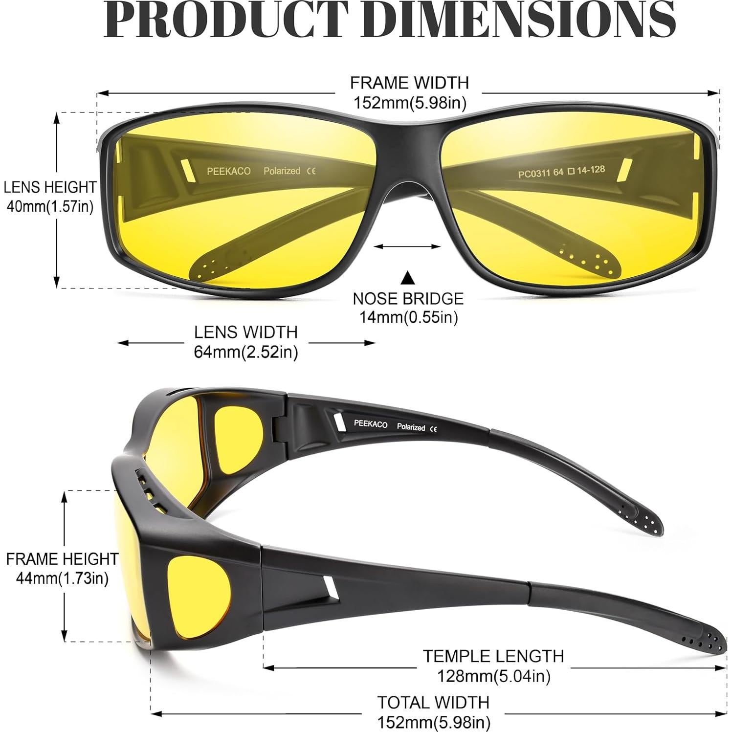 Gafas de Visión Nocturna Peekaco Ajustables Antirreflejo