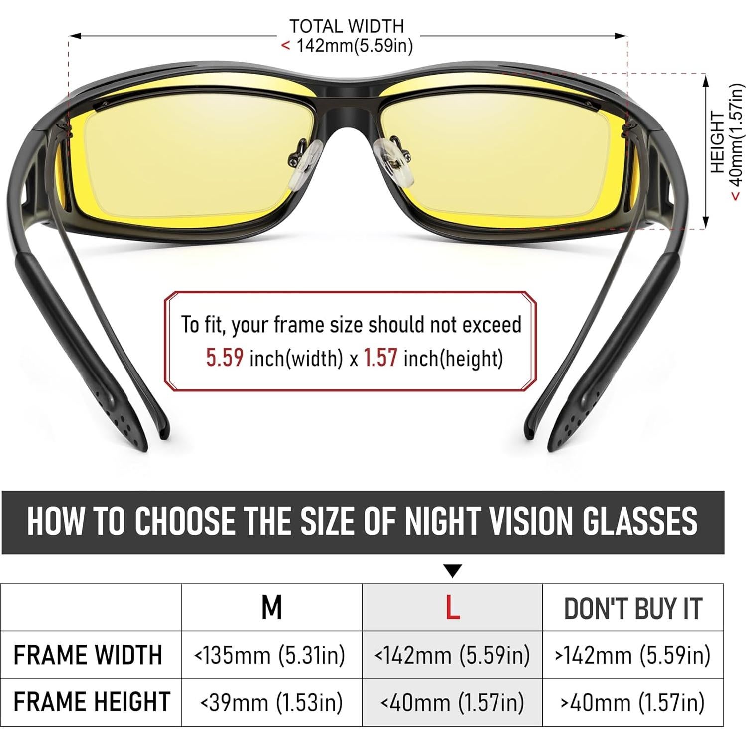 Gafas de Visión Nocturna Peekaco Ajustables Antirreflejo