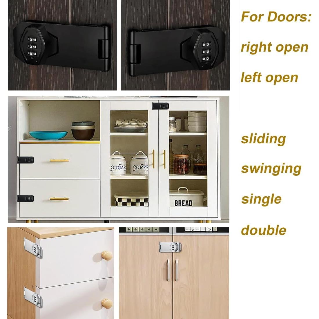 Cerradura de Armario ETEKJOY Sin Llave 3 Dígitos Cobre Antiguo