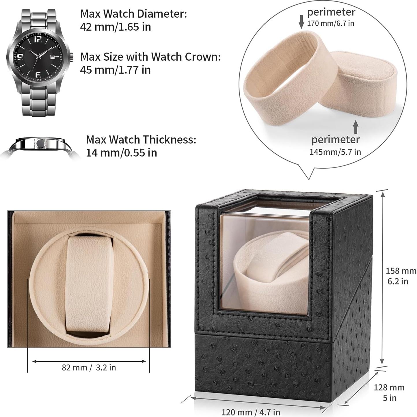 Enrollador de Reloj Efaithtek Automático Silencioso 12x13x16cm