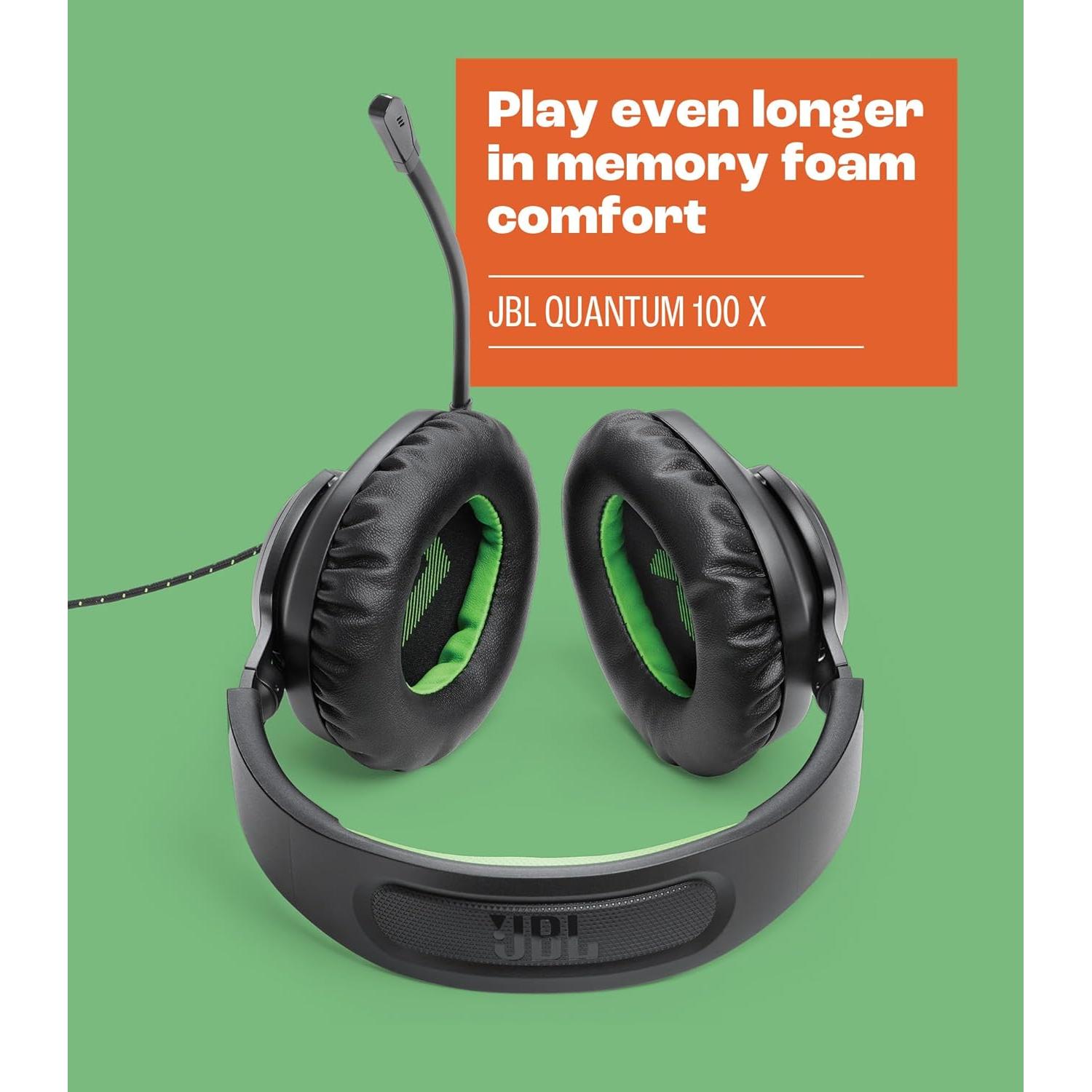 Auricular Gaming JBL Quantum 100X con Cable y Micrófono Desmontable