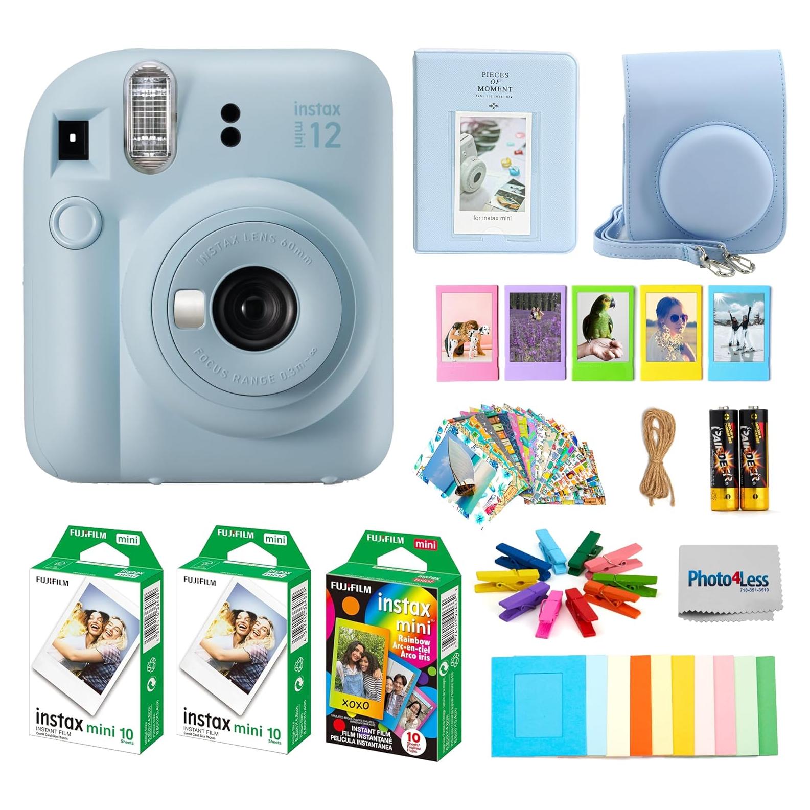 Cámara Instantánea Fujifilm Instax Mini 12 Azul Pastel + Accesorios